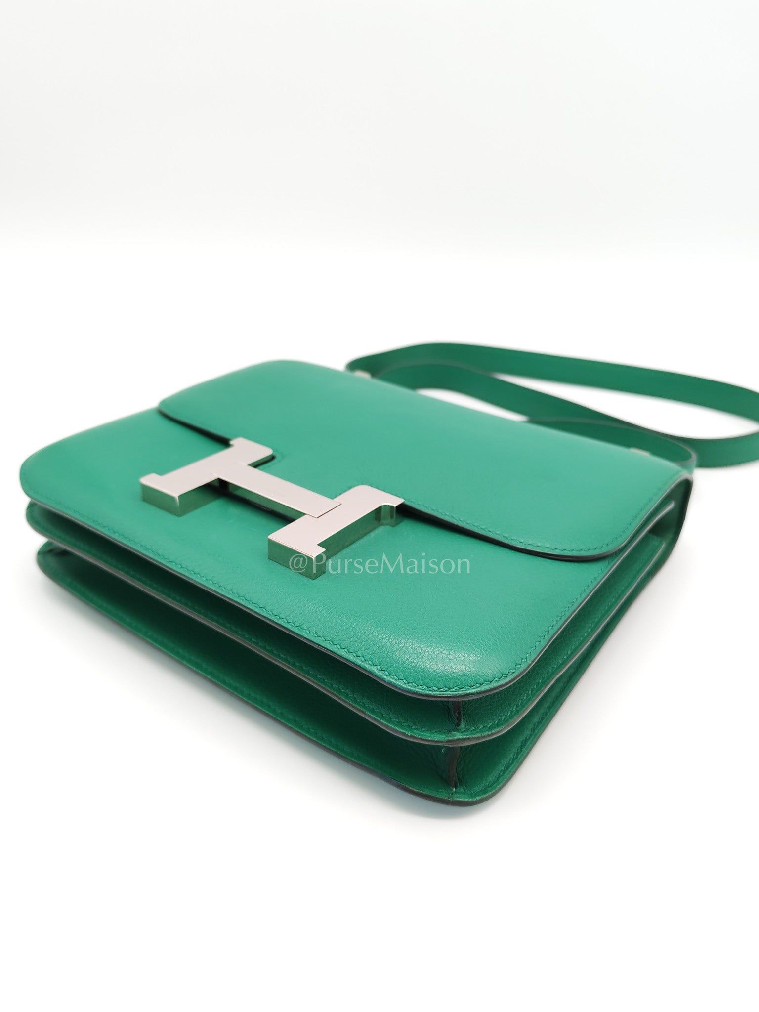 Constance 24 Vert Vertigo in Evercolor Leather and Palladium Hardware Stamp A (2017) | Purse Maison Luxury Bags Shop