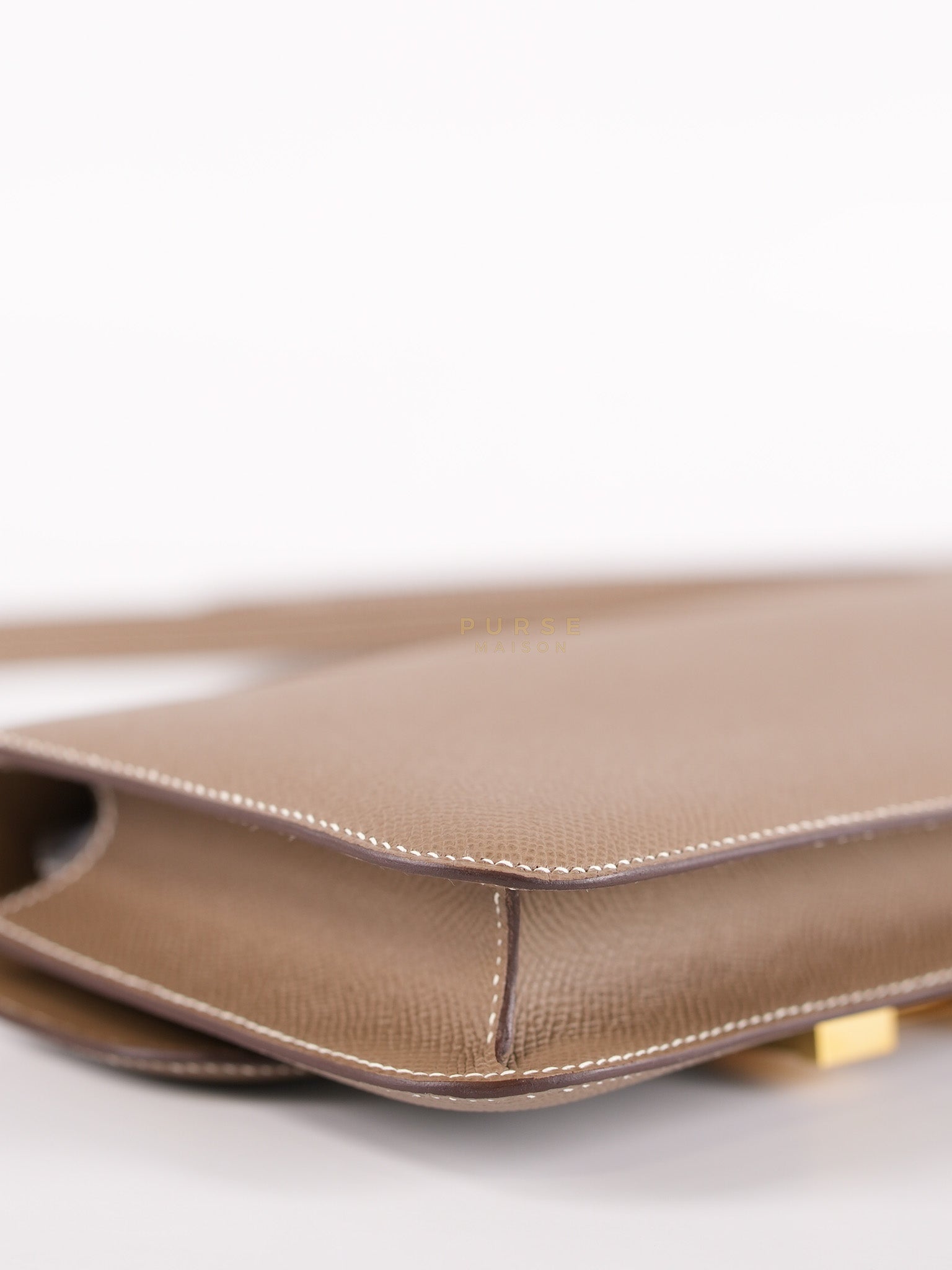 Constance Elan Etoupe In Epsom Leather and Gold Hardware Stamp W (2024) | Purse Maison Luxury Bags Shop