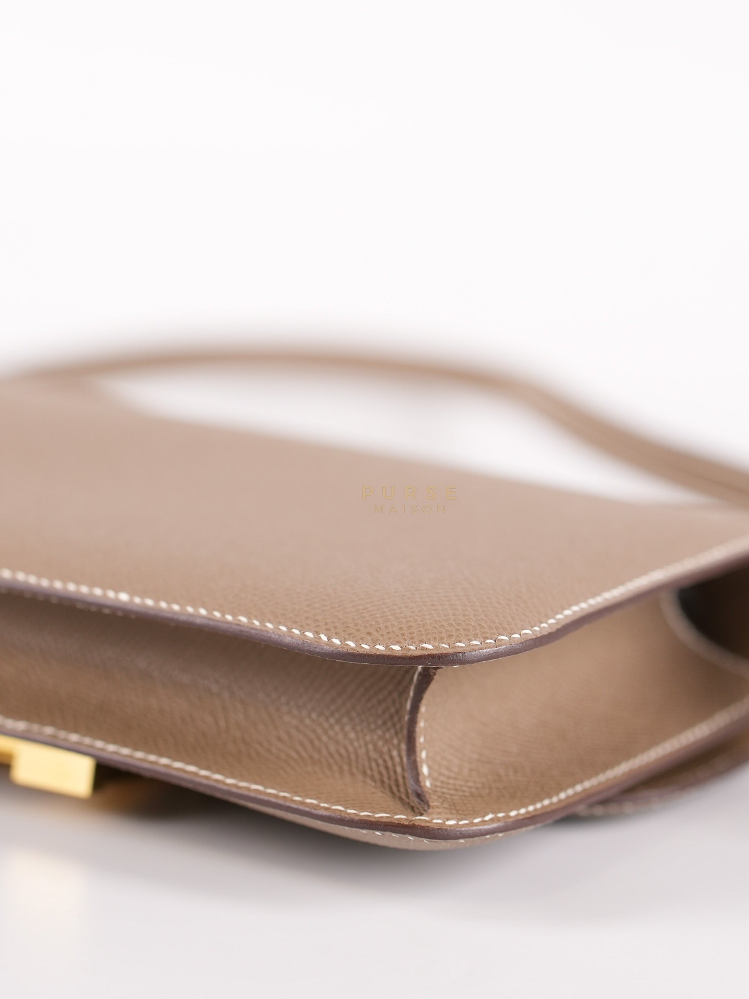 Constance Elan Etoupe In Epsom Leather and Gold Hardware Stamp W (2024) | Purse Maison Luxury Bags Shop