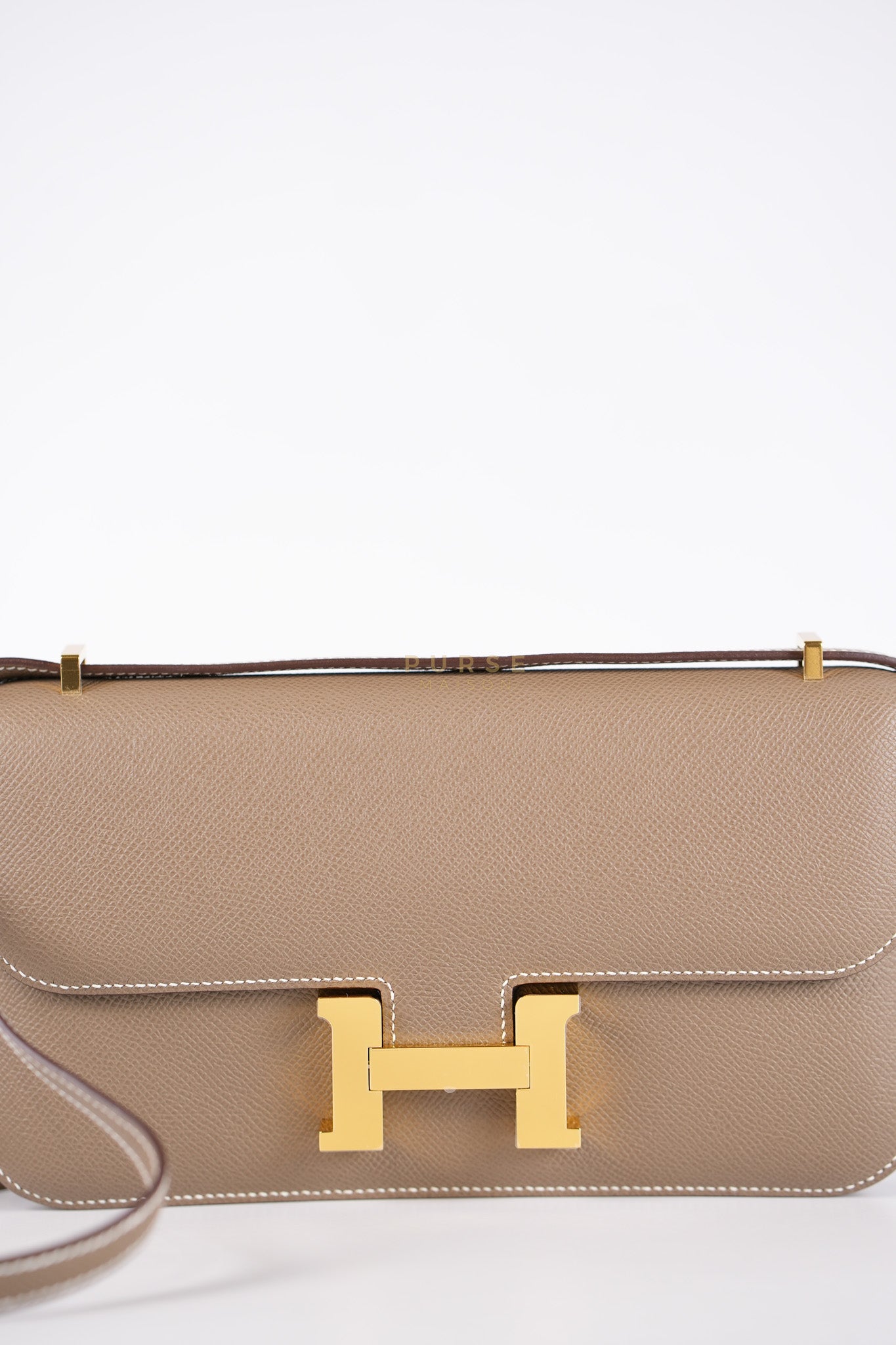 Constance Elan Etoupe In Epsom Leather and Gold Hardware Stamp W (2024) | Purse Maison Luxury Bags Shop