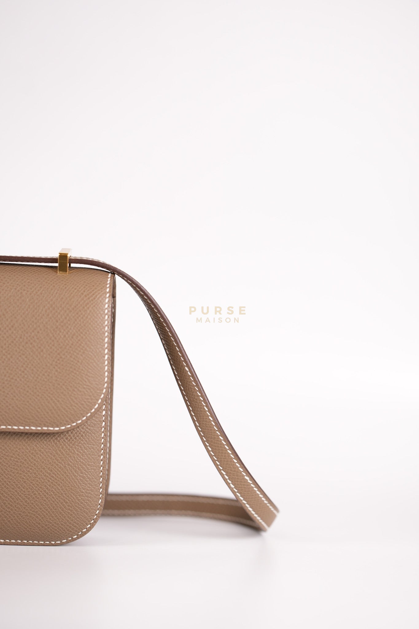 Constance Elan Etoupe In Epsom Leather and Gold Hardware Stamp W (2024) | Purse Maison Luxury Bags Shop