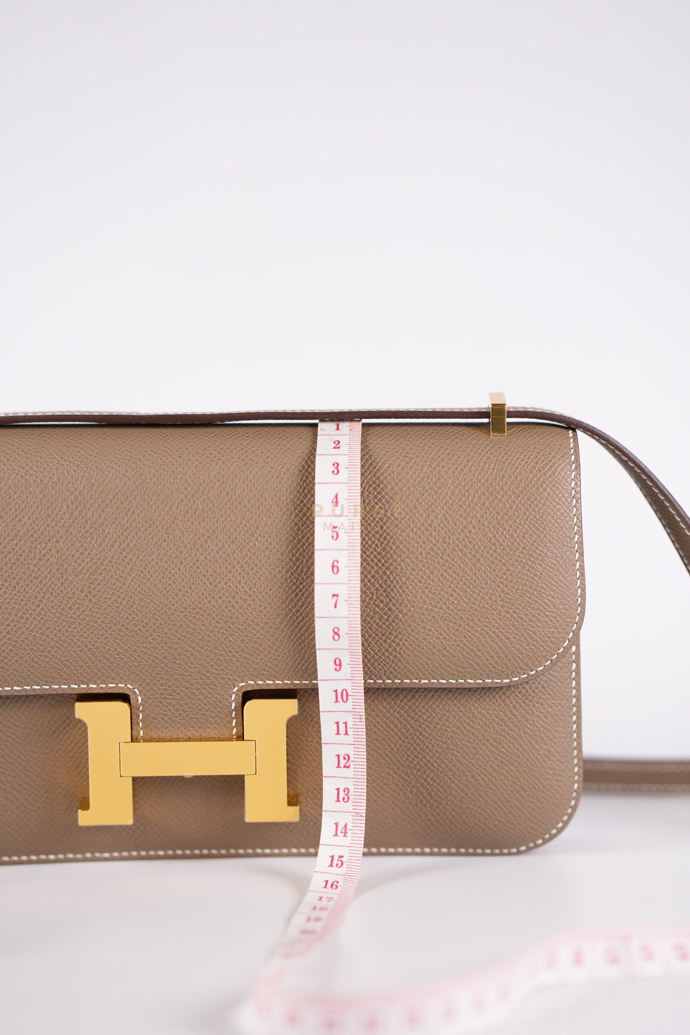 Constance Elan Etoupe In Epsom Leather and Gold Hardware Stamp W (2024) | Purse Maison Luxury Bags Shop