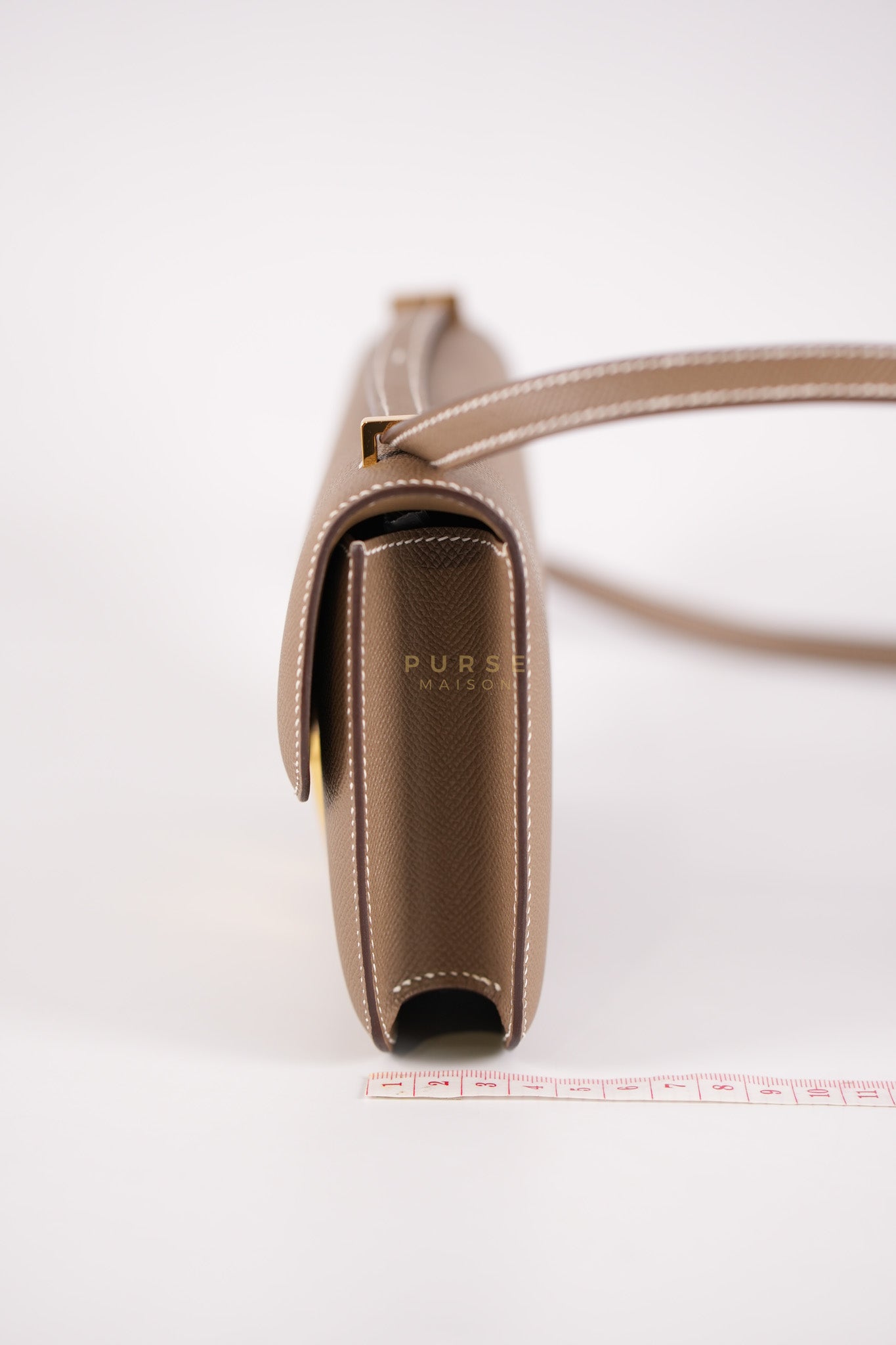 Constance Elan Etoupe In Epsom Leather and Gold Hardware Stamp W (2024) | Purse Maison Luxury Bags Shop