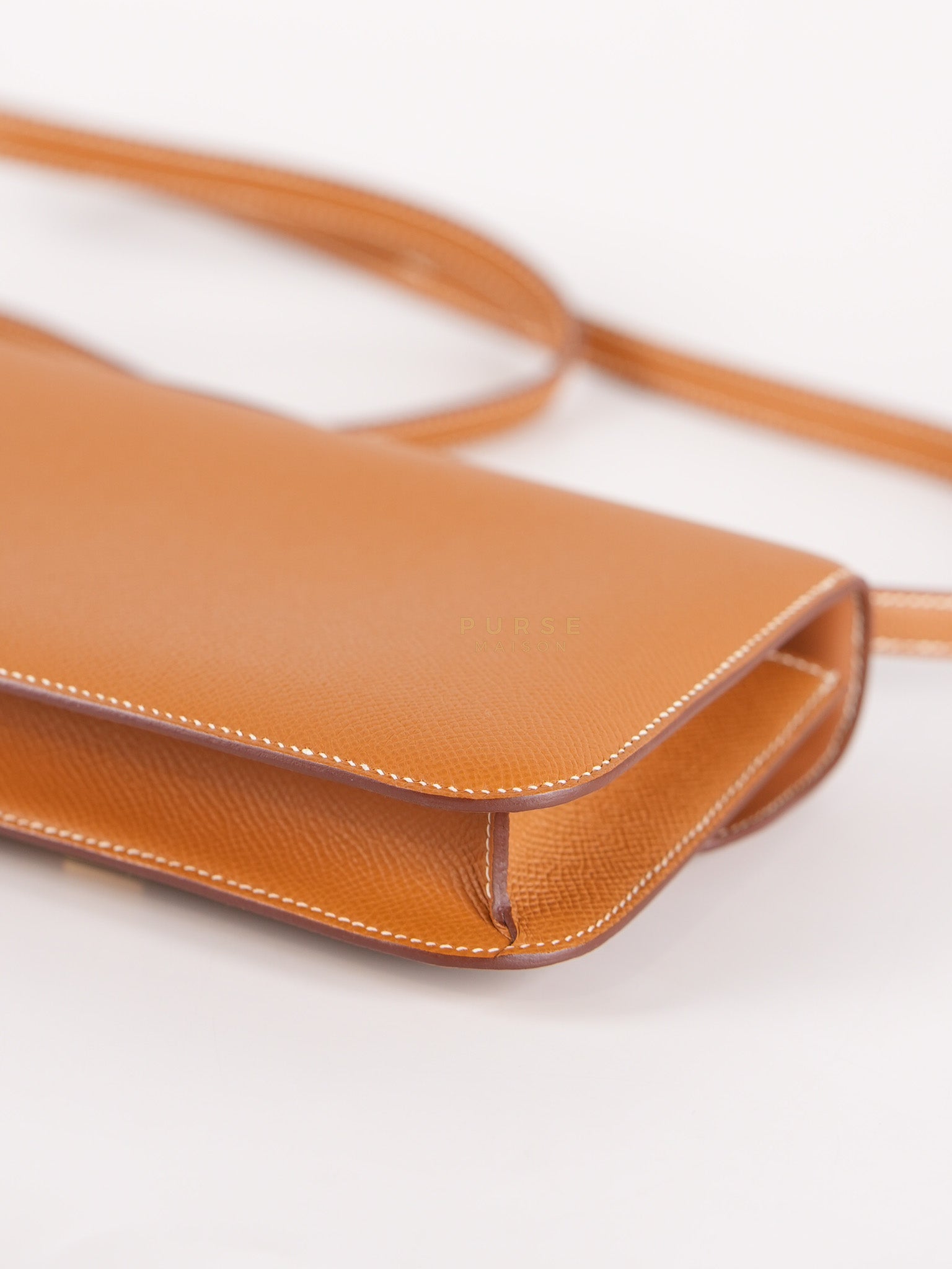 Constance Elan Gold Epsom Leather Gold Hardware Stamp W(2024) | Purse Maison Luxury Bags Shop