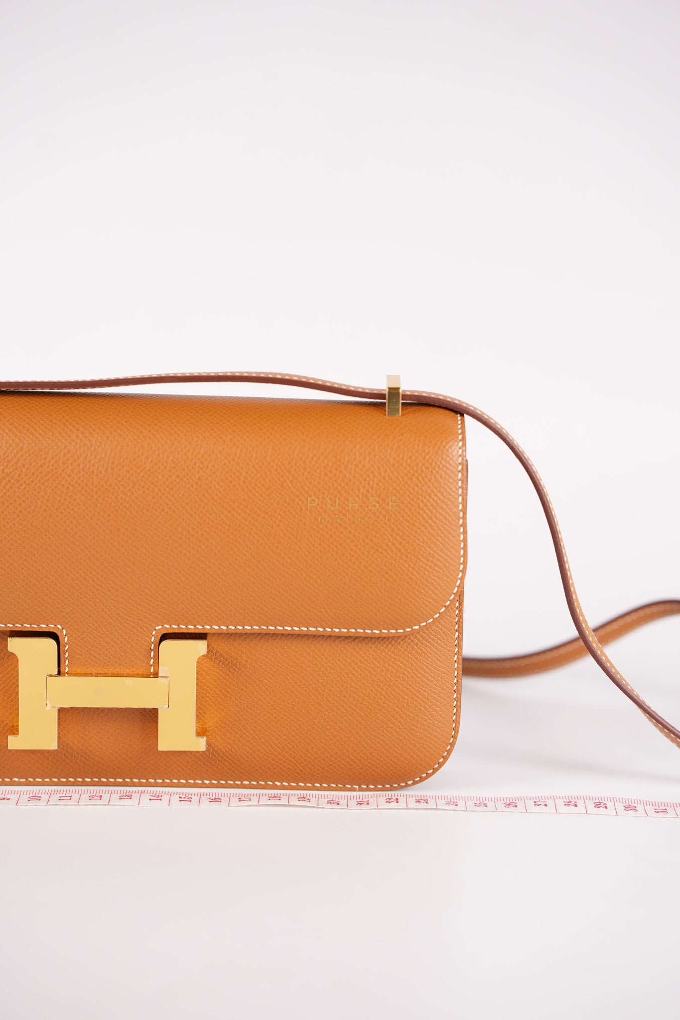 Constance Elan Gold Epsom Leather Gold Hardware Stamp W(2024) | Purse Maison Luxury Bags Shop