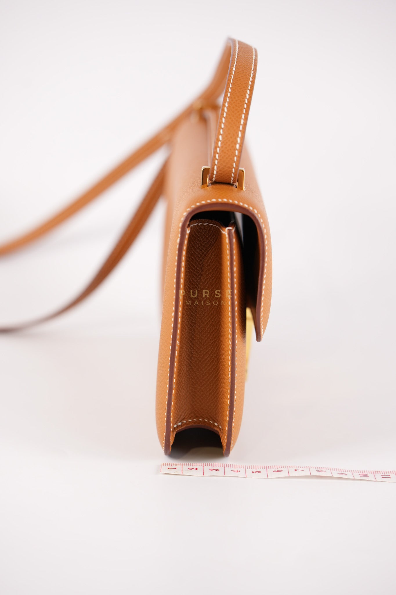 Constance Elan Gold Epsom Leather Gold Hardware Stamp W(2024) | Purse Maison Luxury Bags Shop