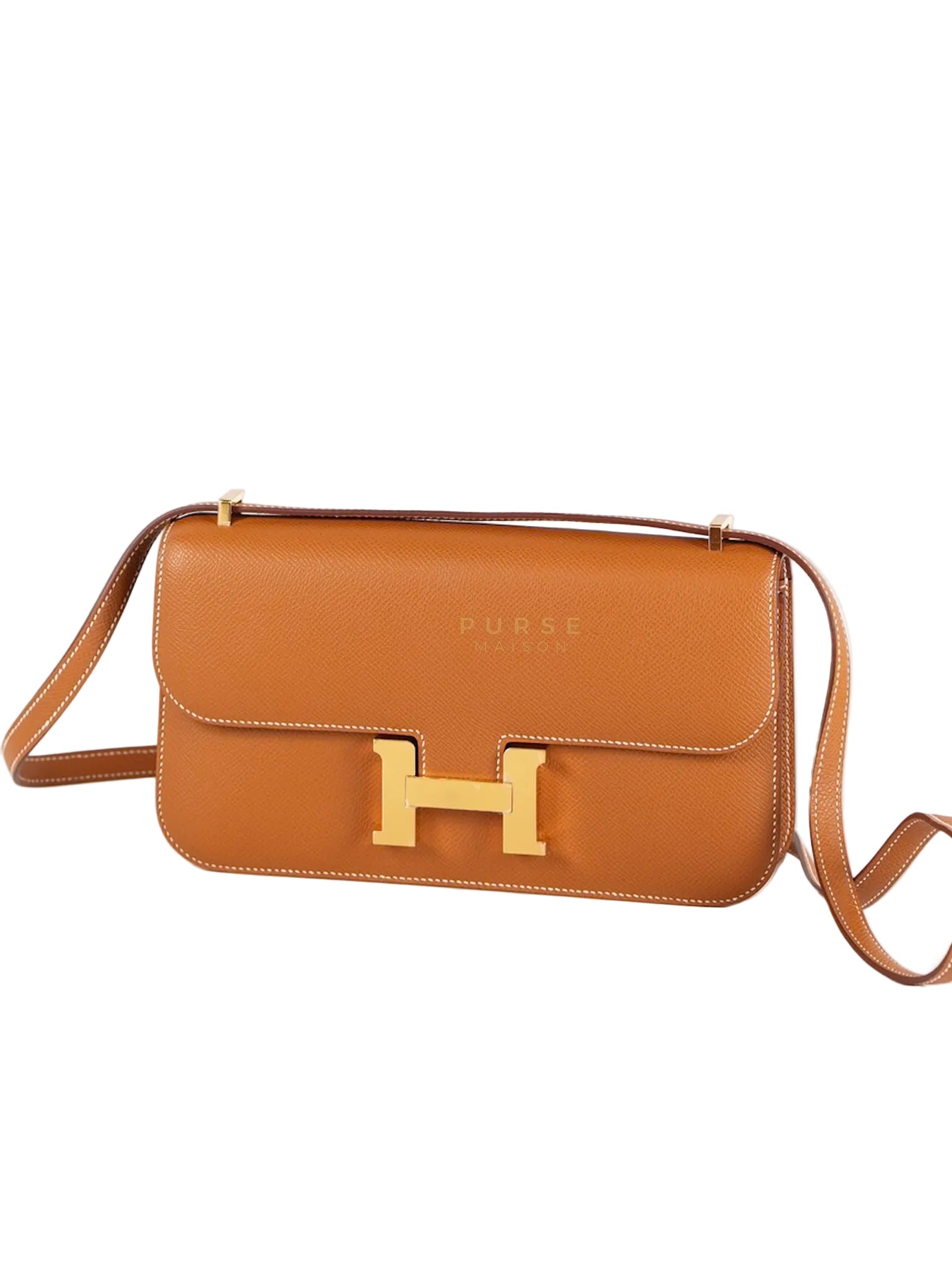 Constance Elan Gold Epsom Leather Gold Hardware Stamp W(2024) | Purse Maison Luxury Bags Shop