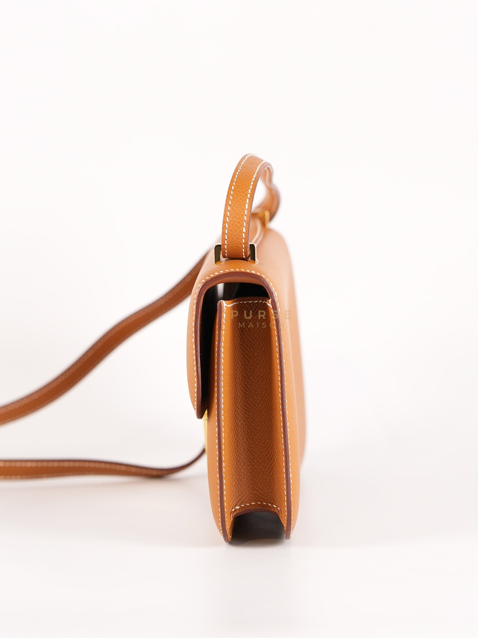 Constance Elan Gold Epsom Leather Gold Hardware Stamp W(2024) | Purse Maison Luxury Bags Shop