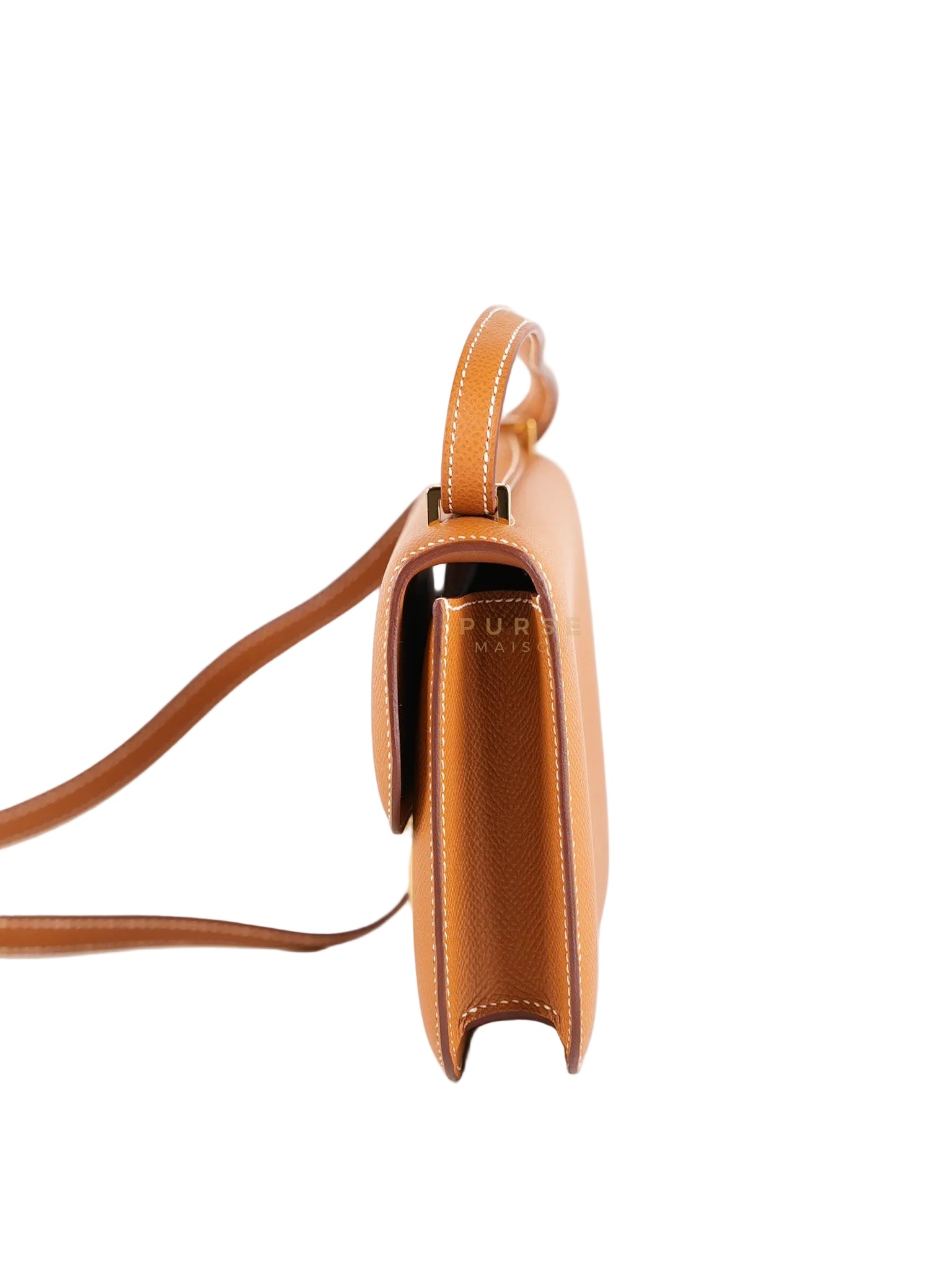 Constance Elan Gold Epsom Leather Gold Hardware Stamp W(2024) | Purse Maison Luxury Bags Shop