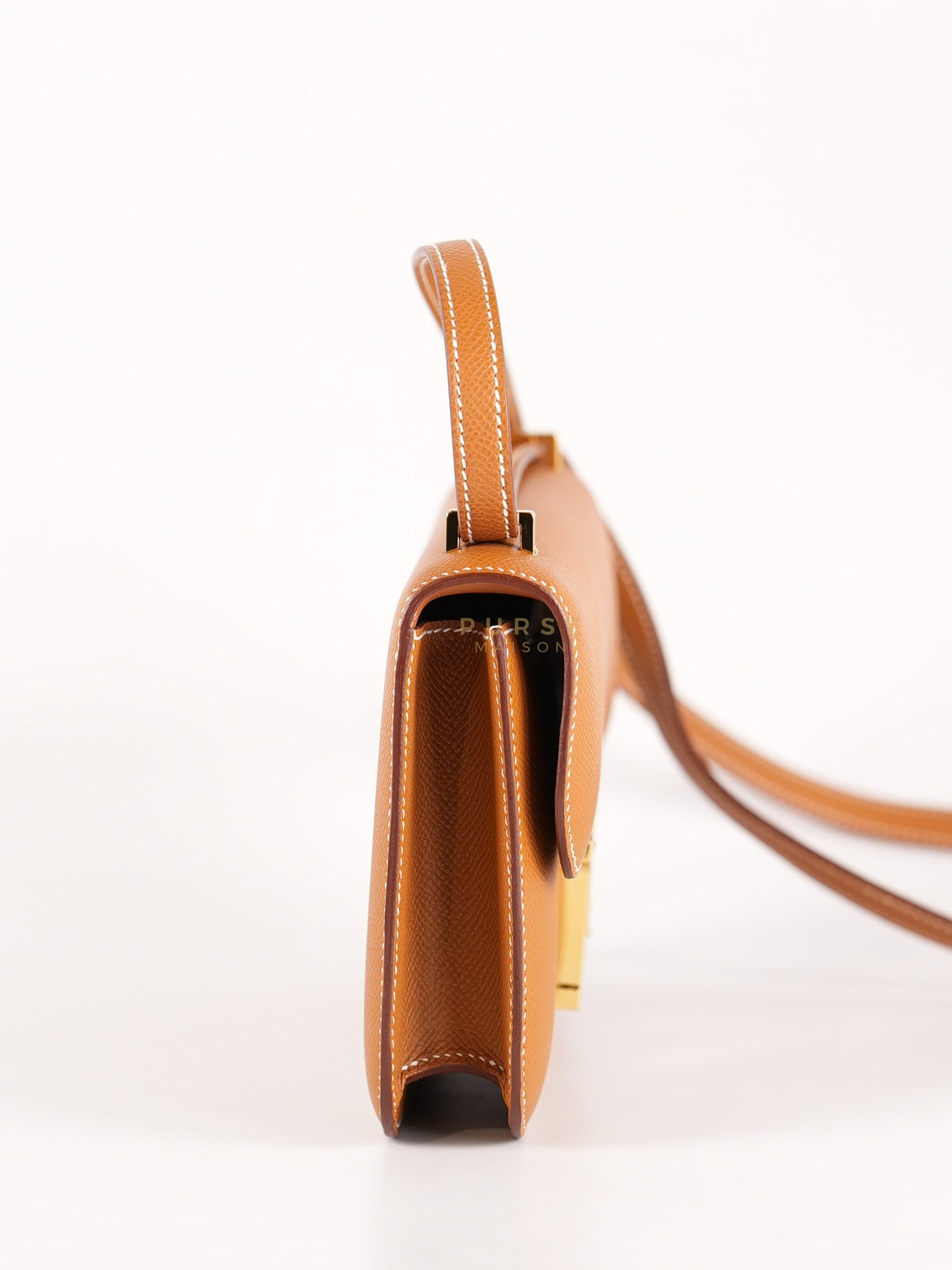 Constance Elan Gold Epsom Leather Gold Hardware Stamp W(2024) | Purse Maison Luxury Bags Shop