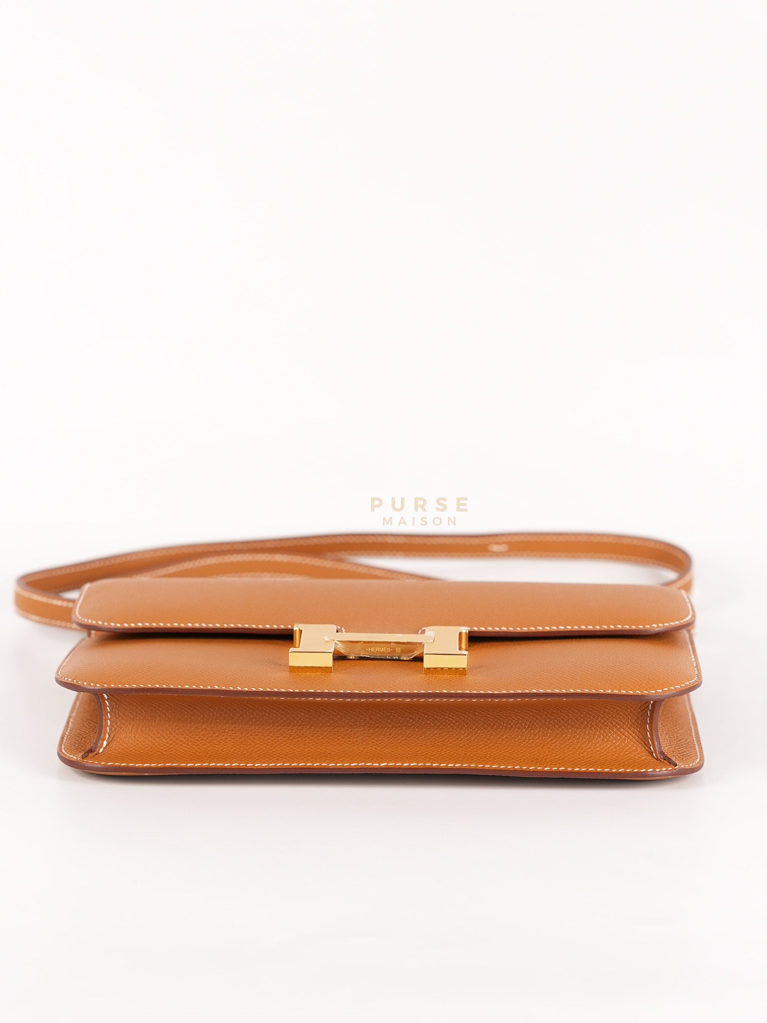 Constance Elan Gold Epsom Leather Gold Hardware Stamp W(2024) | Purse Maison Luxury Bags Shop