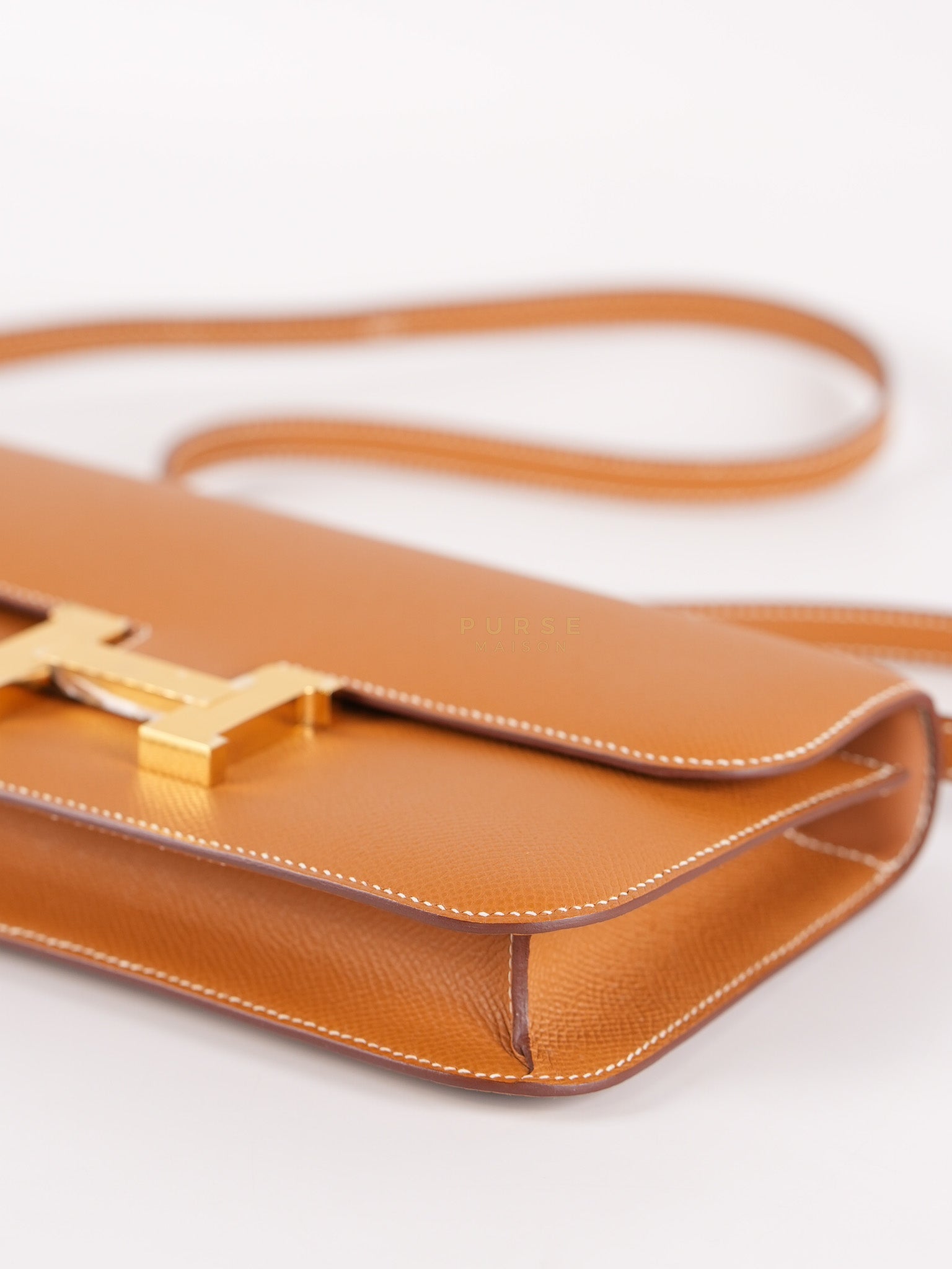 Constance Elan Gold Epsom Leather Gold Hardware Stamp W(2024) | Purse Maison Luxury Bags Shop