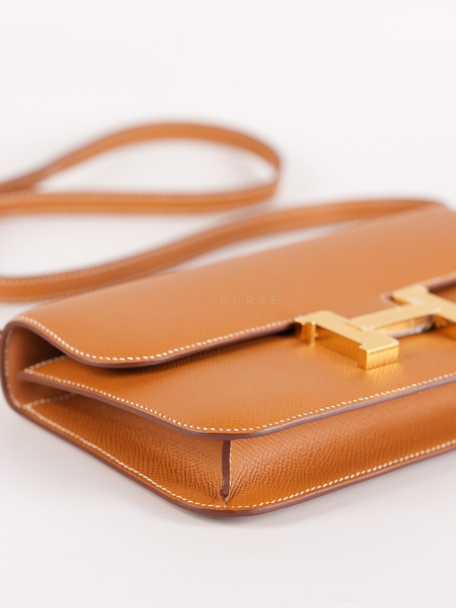 Constance Elan Gold Epsom Leather Gold Hardware Stamp W(2024) | Purse Maison Luxury Bags Shop