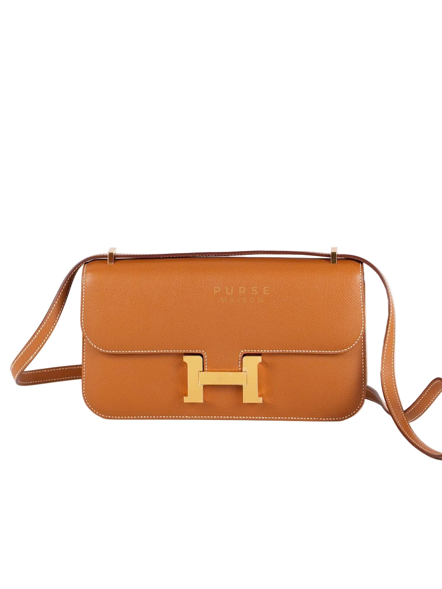 Constance Elan Gold Epsom Leather Gold Hardware Stamp W(2024) | Purse Maison Luxury Bags Shop