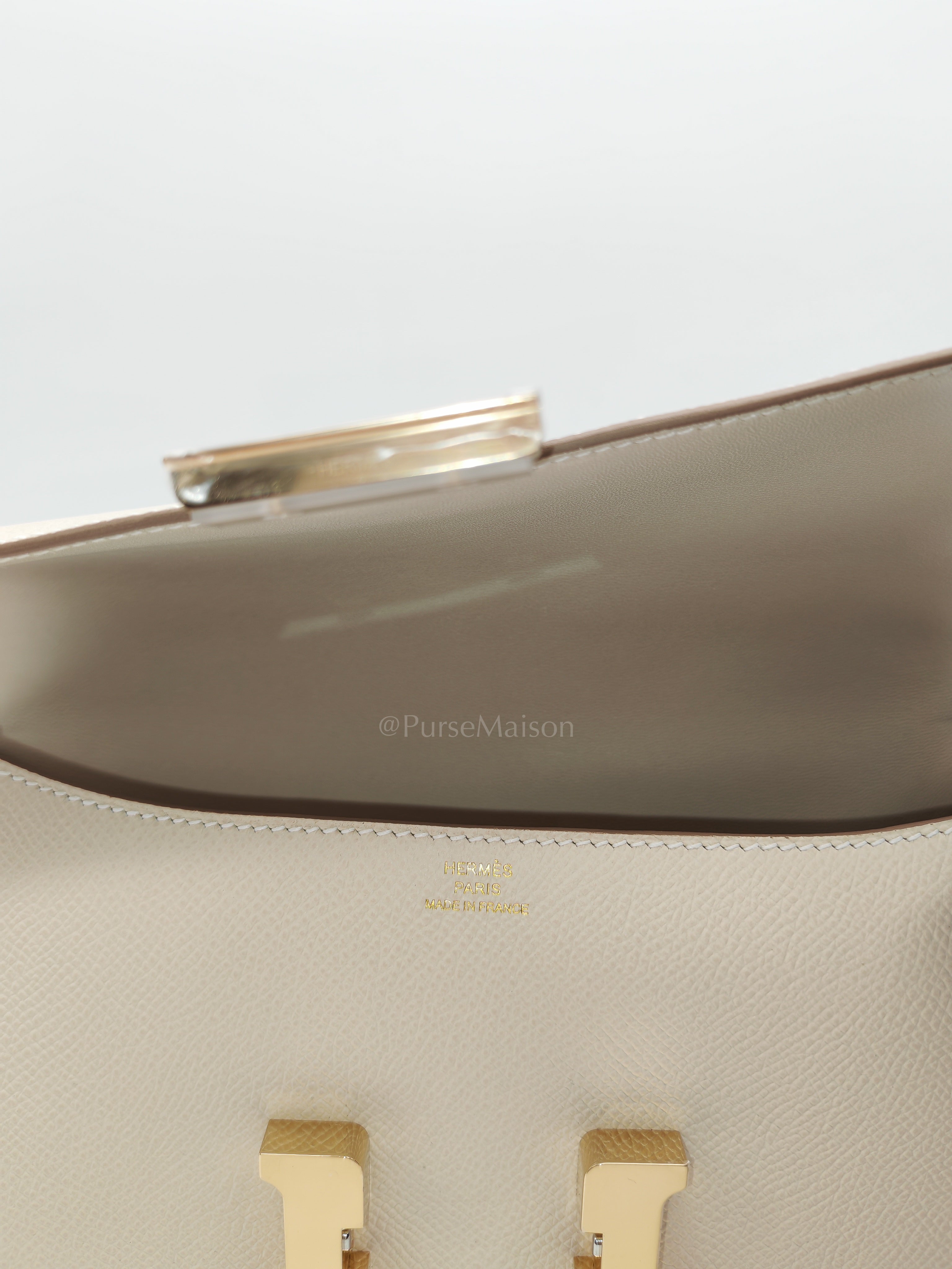 Constance Elan in Craie Epsom Leather and Permabrass Hardware Stamp G(2026) | Purse Maison Luxury Bags Shop
