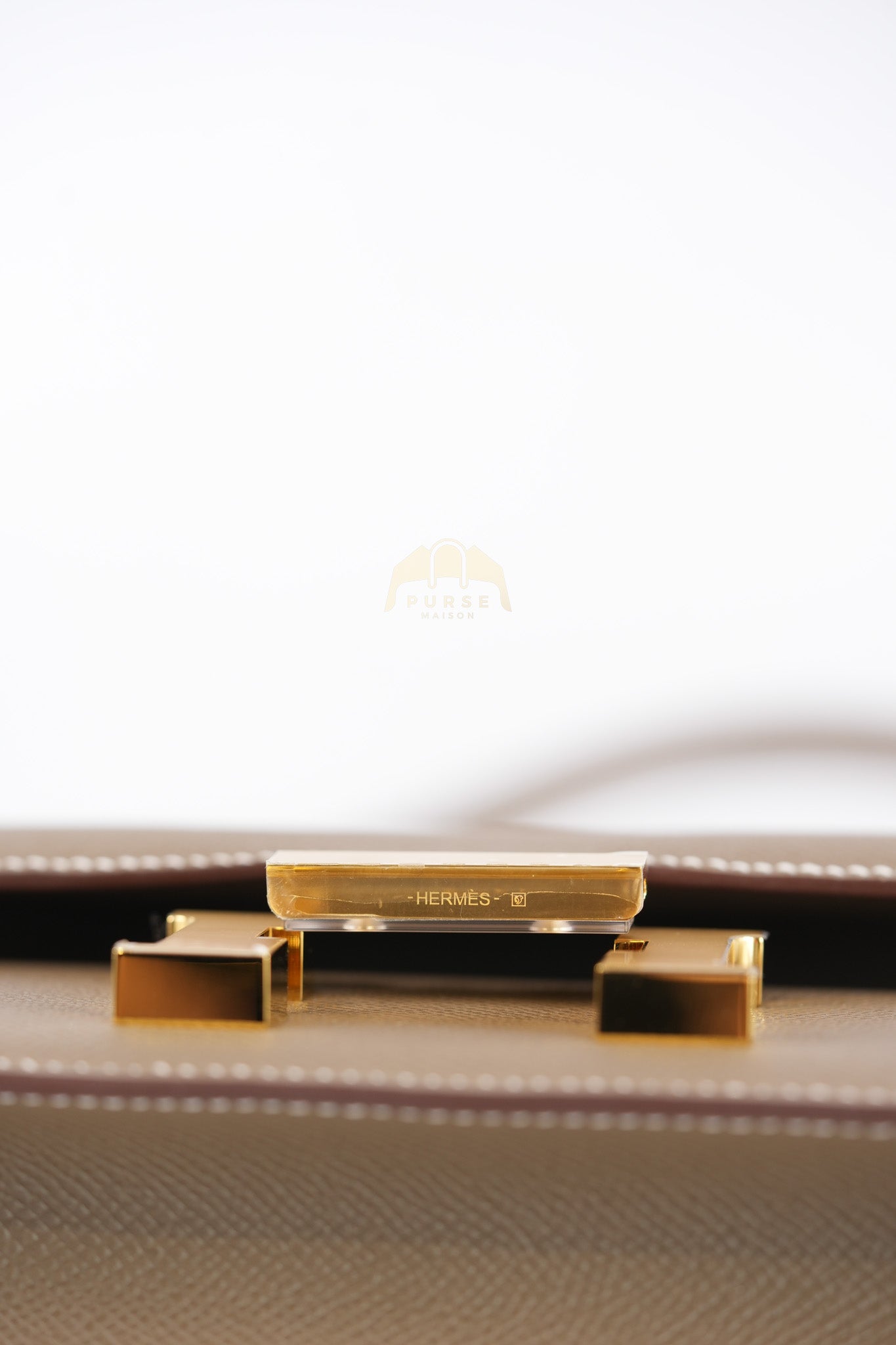 Constance Elan in Etoupe Epsom Leather and Gold Hardware Stamp W (2024) | Purse Maison Luxury Bags Shop