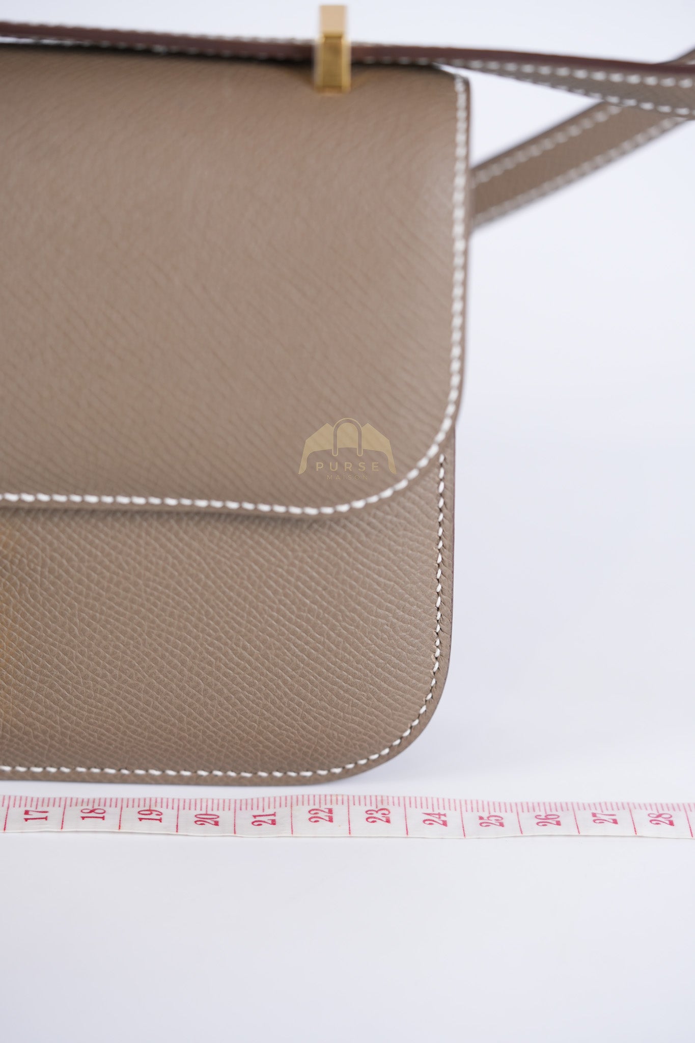 Constance Elan in Etoupe Epsom Leather and Gold Hardware Stamp W (2024) | Purse Maison Luxury Bags Shop