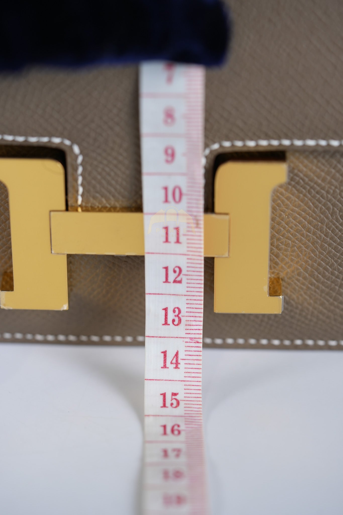 Constance Elan in Etoupe Epsom Leather and Gold Hardware Stamp W (2024) | Purse Maison Luxury Bags Shop