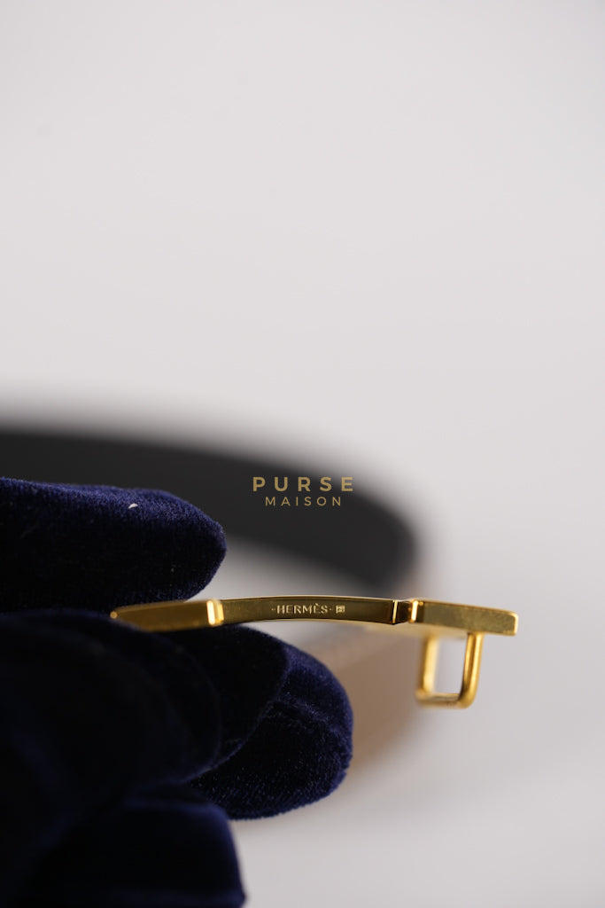 Constance Reversible Belt in Etoupe/Black Epsom Leather and Gold Hardware Stamp D (2019) Size 70cm | Purse Maison Luxury Bags Shop