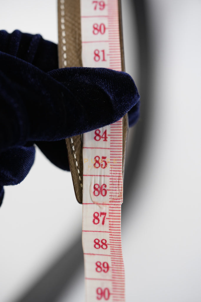 Constance Reversible Belt in Etoupe/Black Epsom Leather and Gold Hardware Stamp D (2019) Size 70cm | Purse Maison Luxury Bags Shop