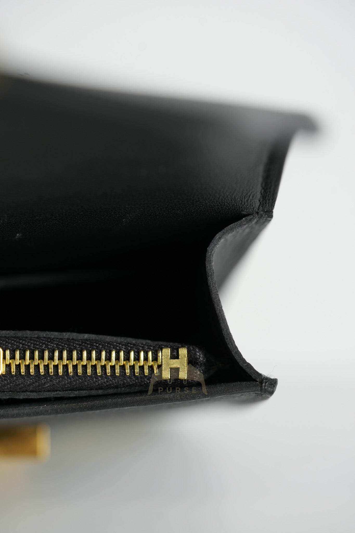 Constance Slim Black in Epsom Leather & Gold Hardware Stamp W (2024) | Purse Maison Luxury Bags Shop