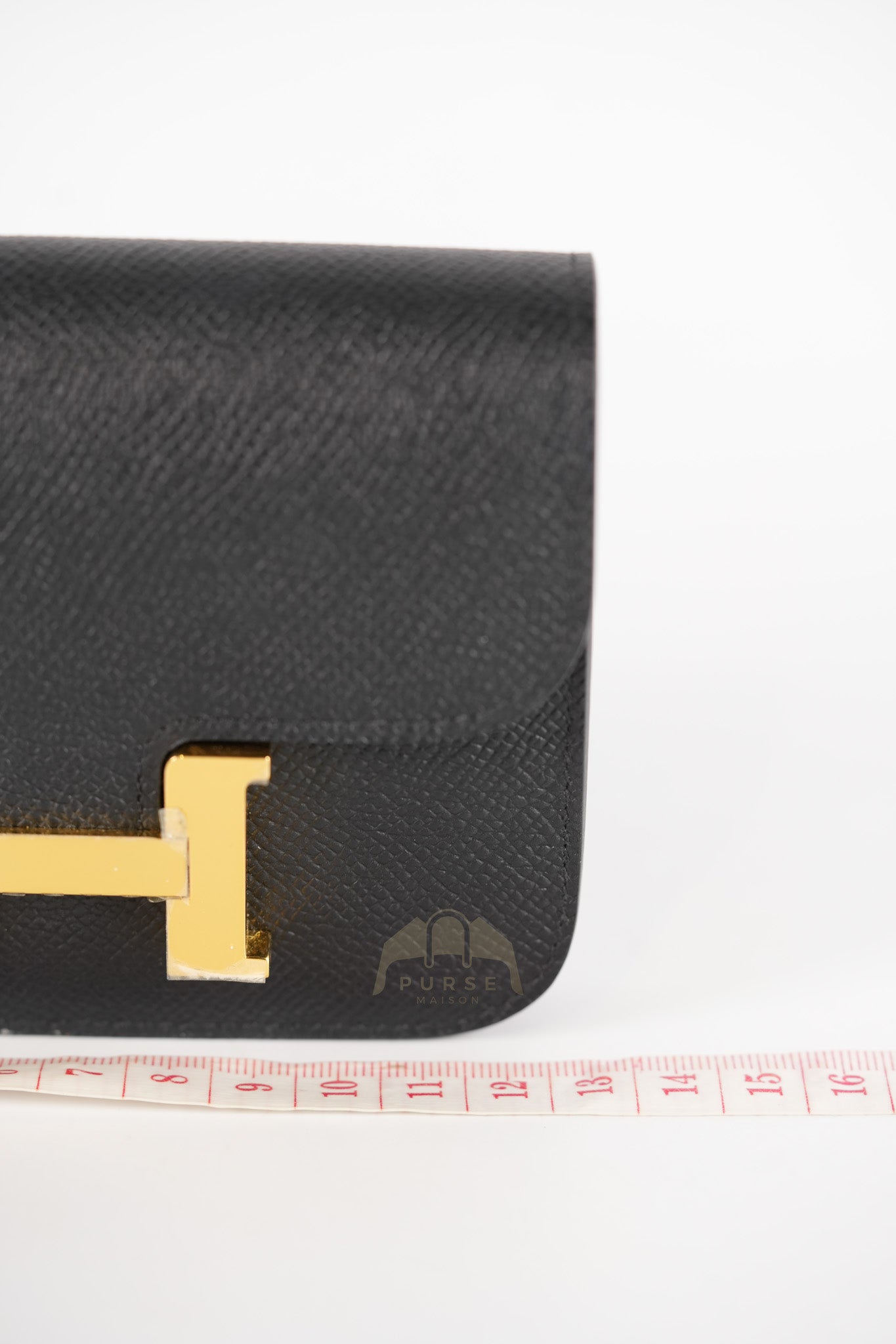 Constance Slim Black in Epsom Leather & Gold Hardware Stamp W (2024) | Purse Maison Luxury Bags Shop