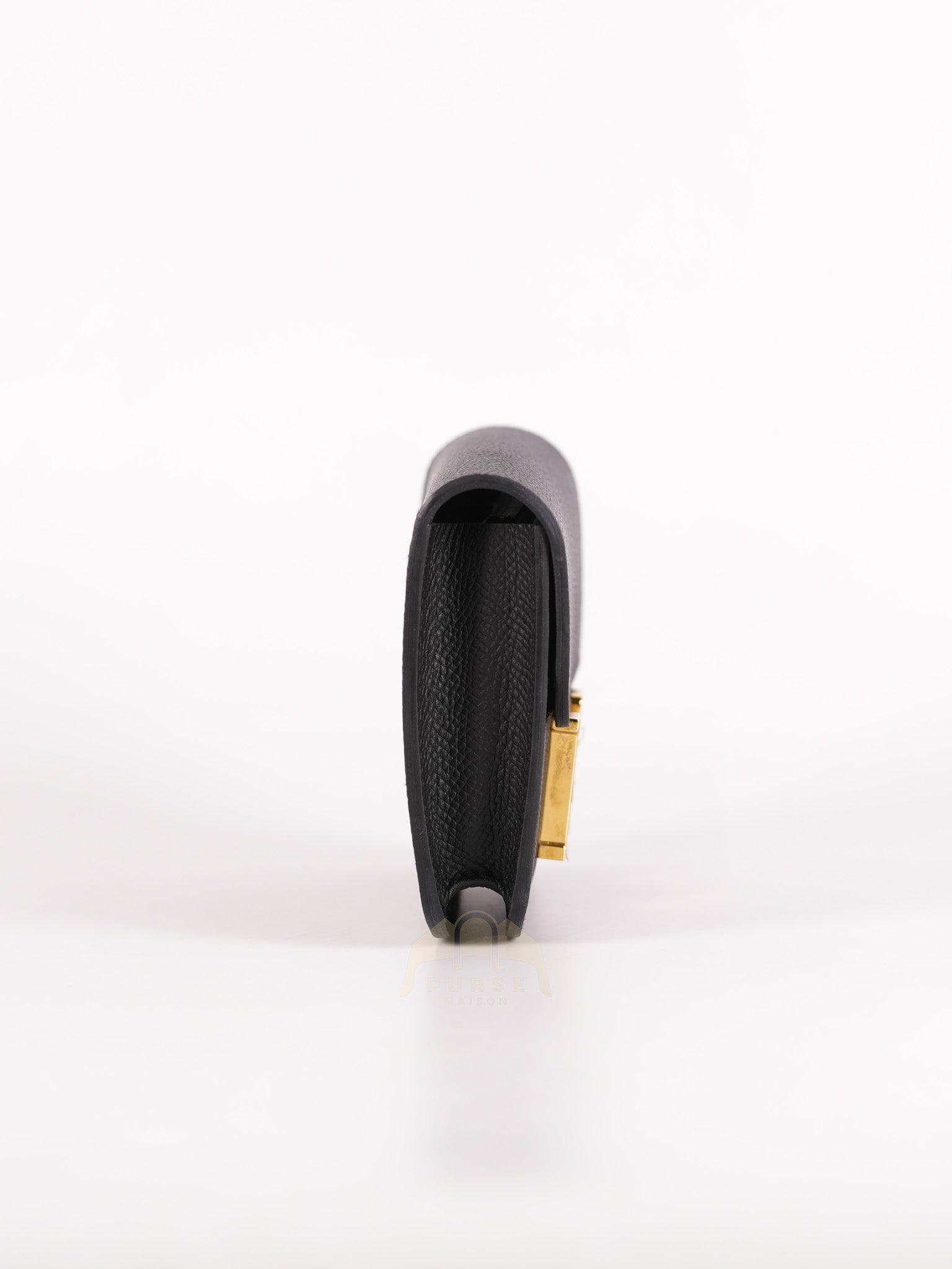 Constance Slim Black in Epsom Leather & Gold Hardware Stamp W (2024) | Purse Maison Luxury Bags Shop