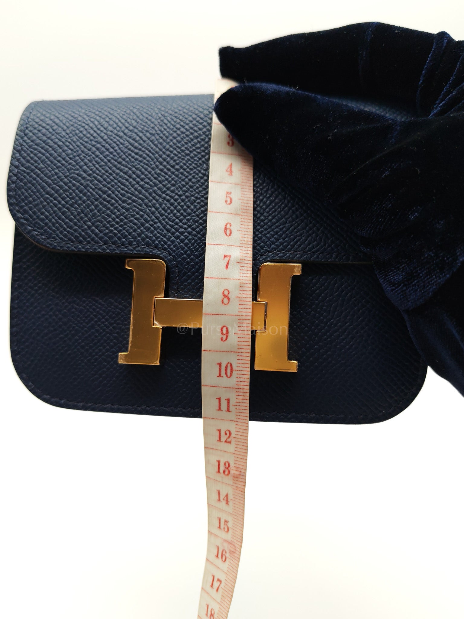 Constance Slim Wallet in Bleu Saphir Epsom Leather Gold Hardware Stamp B(2023) | Purse Maison Luxury Bags Shop