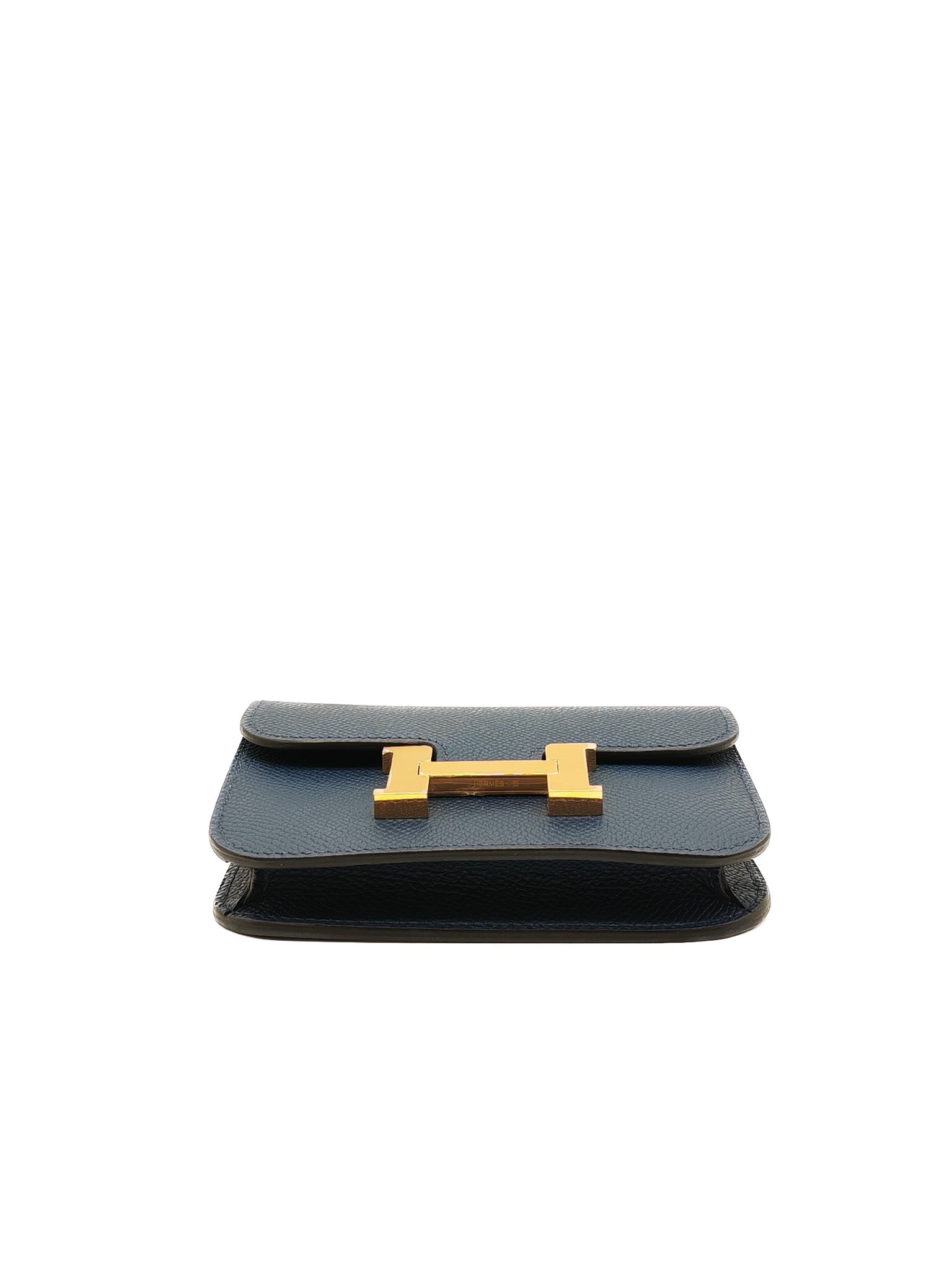 Constance Slim Wallet in Bleu Saphir Epsom Leather Gold Hardware Stamp B(2023) | Purse Maison Luxury Bags Shop
