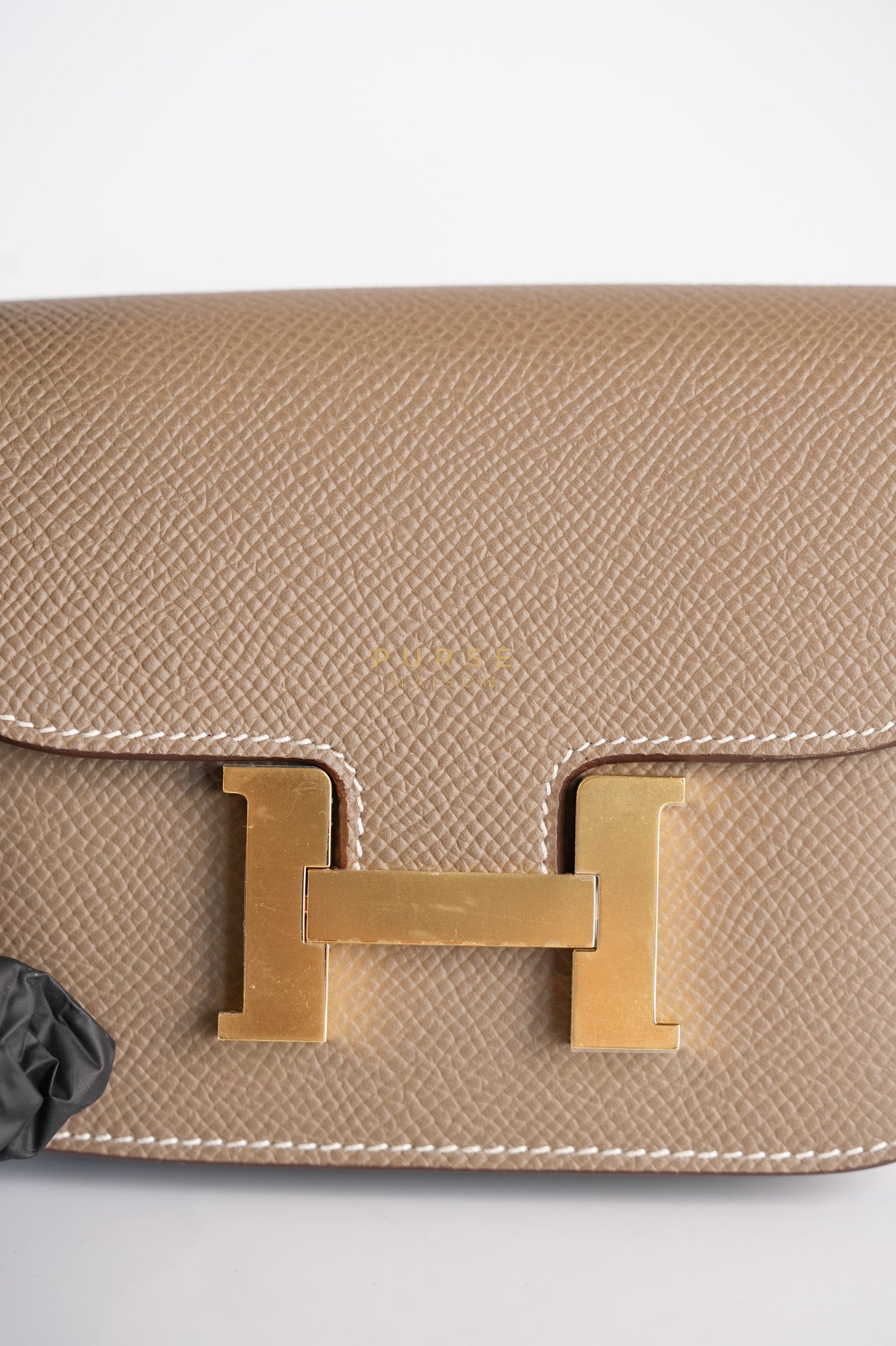 Constance Slim Wallet in Etoupe Epsom Leather & Gold Hardware Stamp W (2024) | Purse Maison Luxury Bags Shop