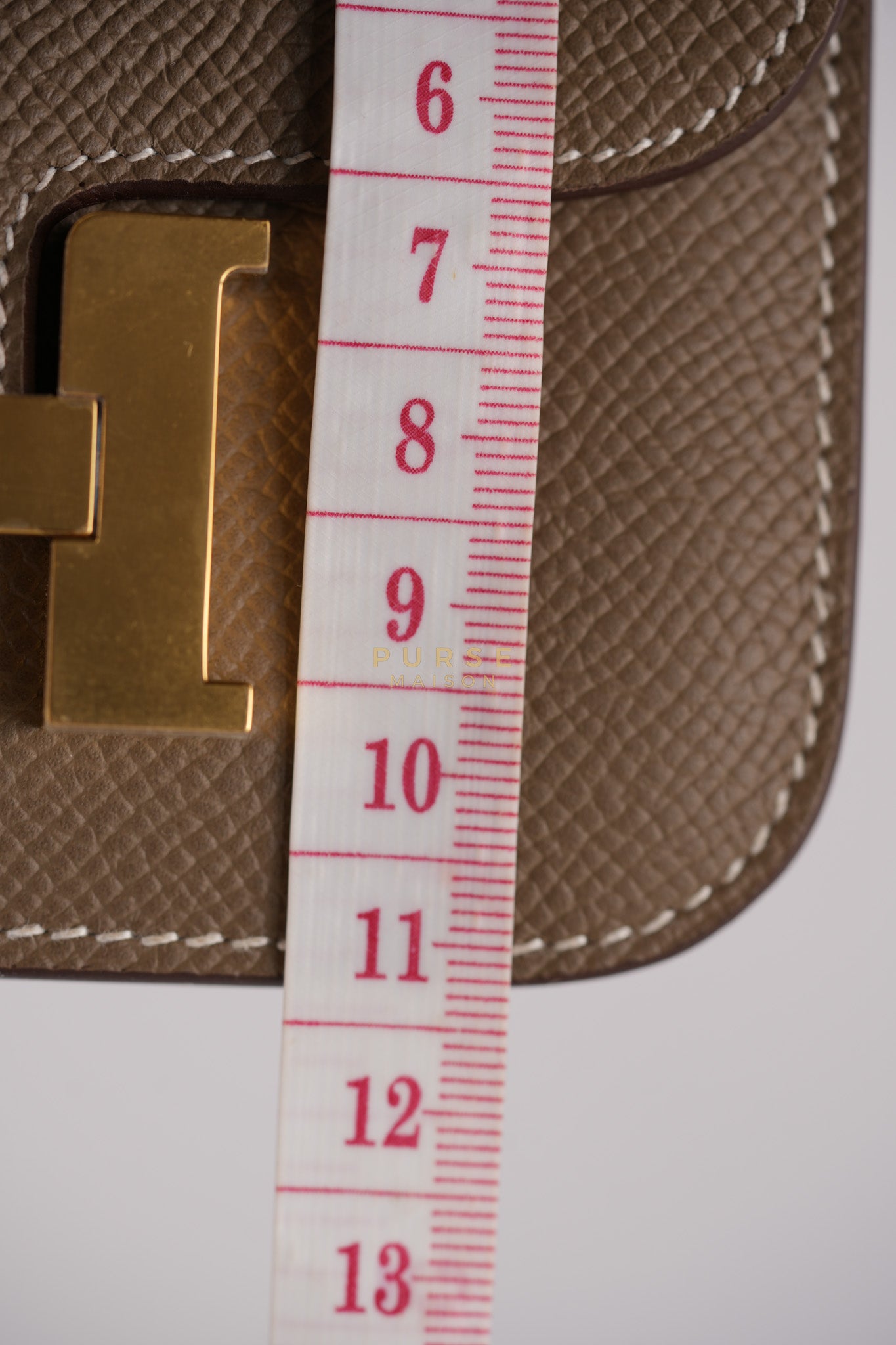 Constance Slim Wallet in Etoupe Epsom Leather & Gold Hardware Stamp W (2024) | Purse Maison Luxury Bags Shop