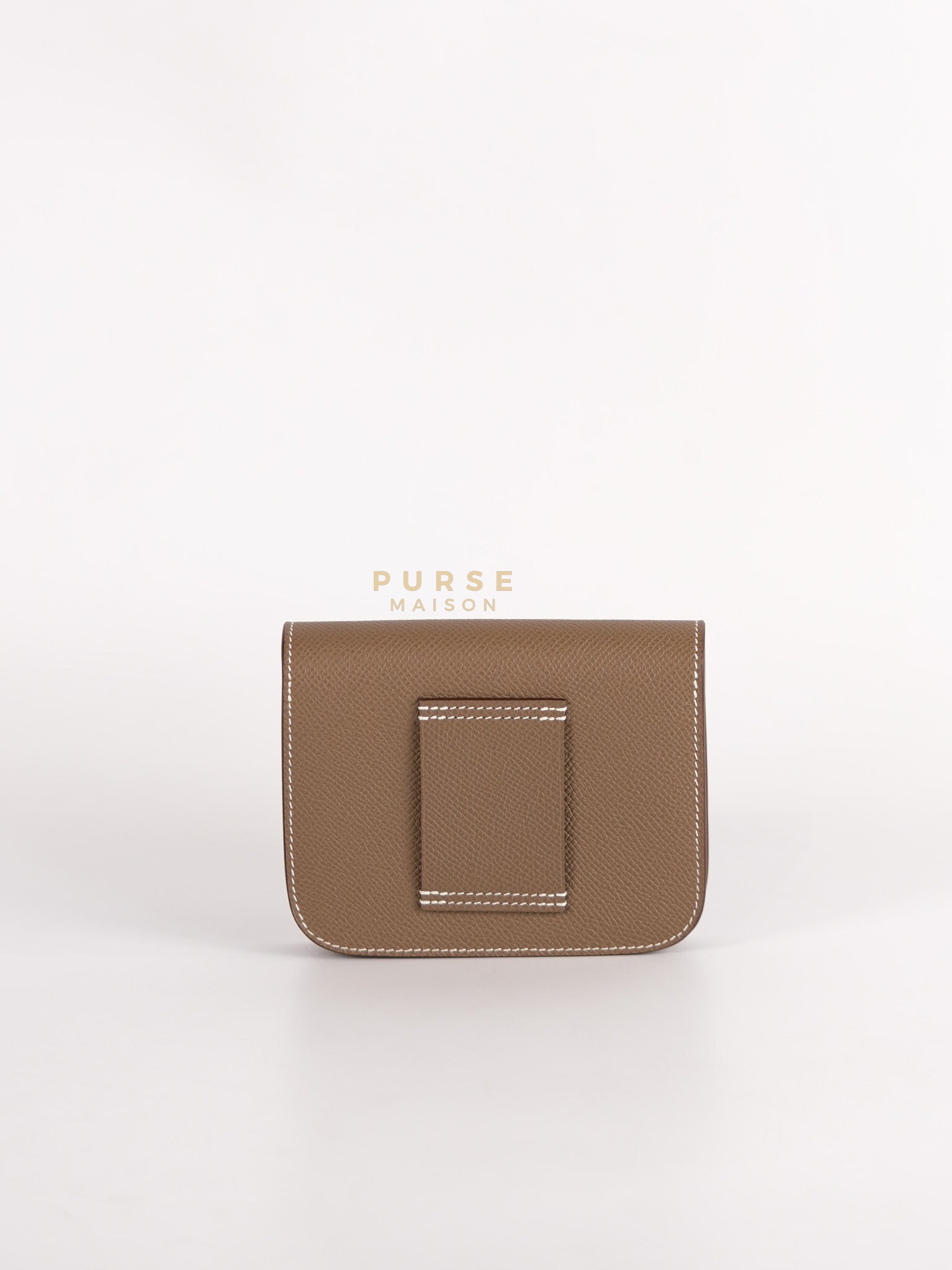 Constance Slim Wallet in Etoupe Epsom Leather & Gold Hardware Stamp W (2024) | Purse Maison Luxury Bags Shop