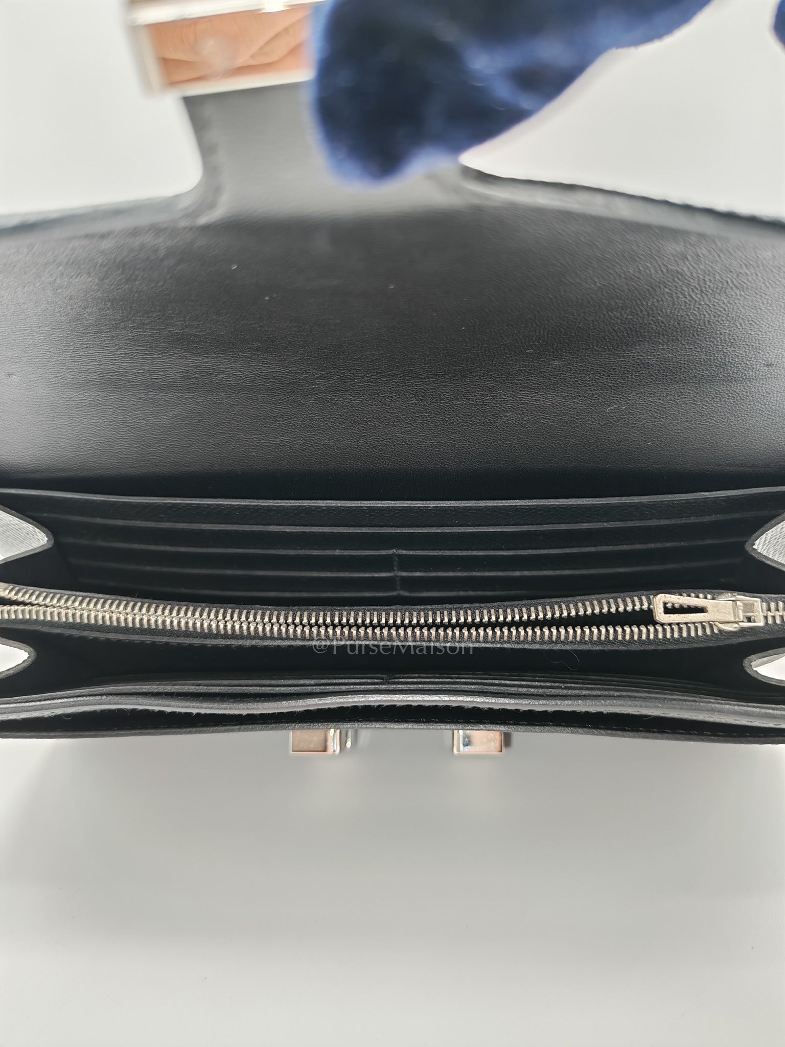 Constance To Go in Black Epsom Leather and Palladium Hardware Stamp A (2017) | Purse Maison Luxury Bags Shop
