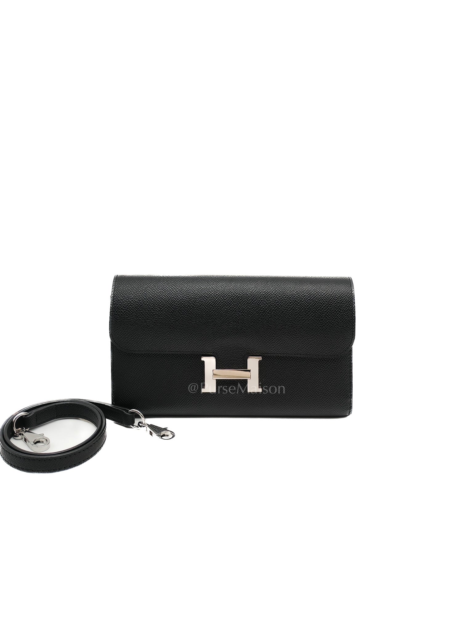 Constance To Go in Black Epsom Leather and Palladium Hardware Stamp A (2017) | Purse Maison Luxury Bags Shop
