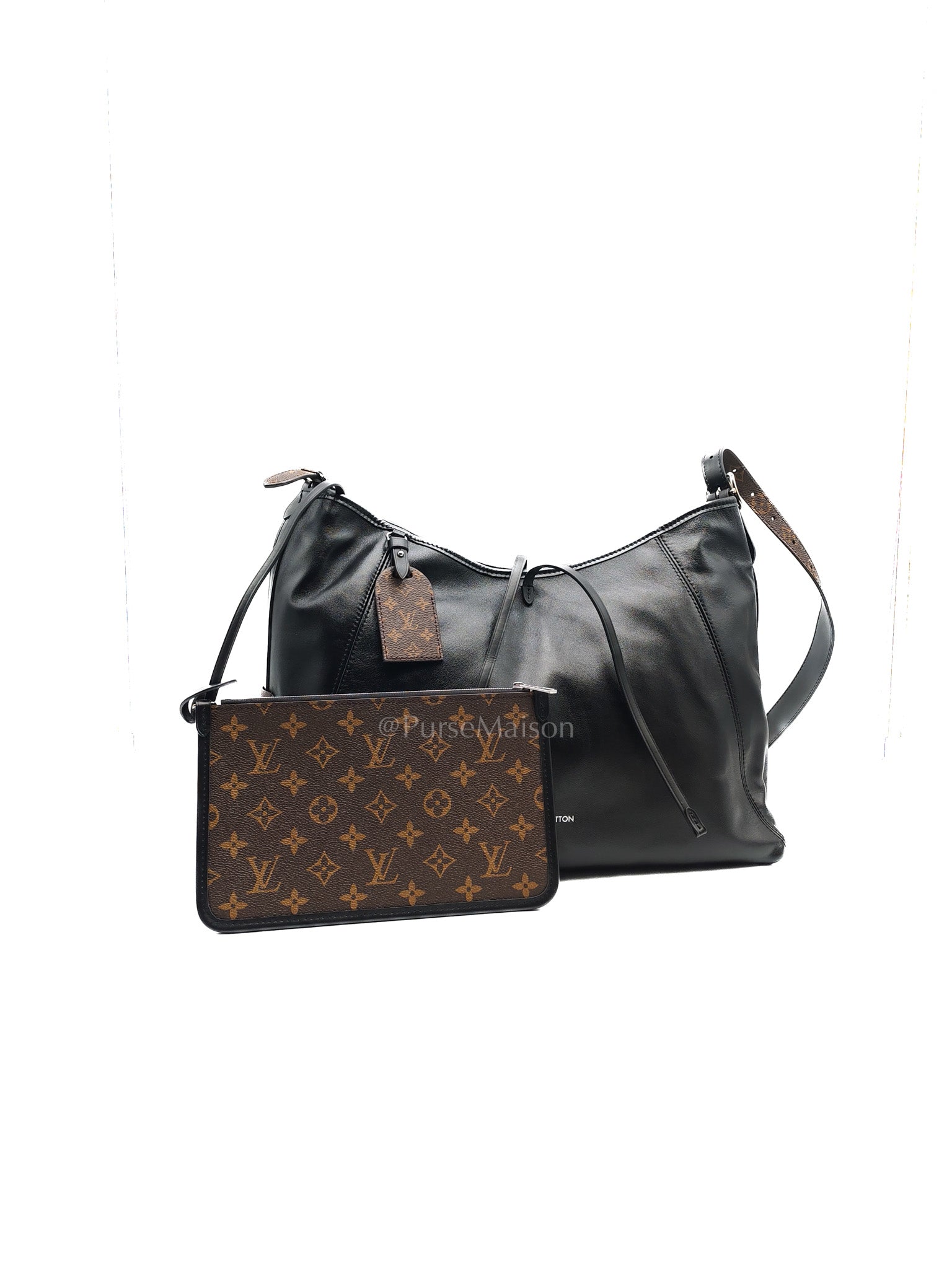 Carry All Vibe MM in Black Lambskin Leather & Silver Hardware Microchip