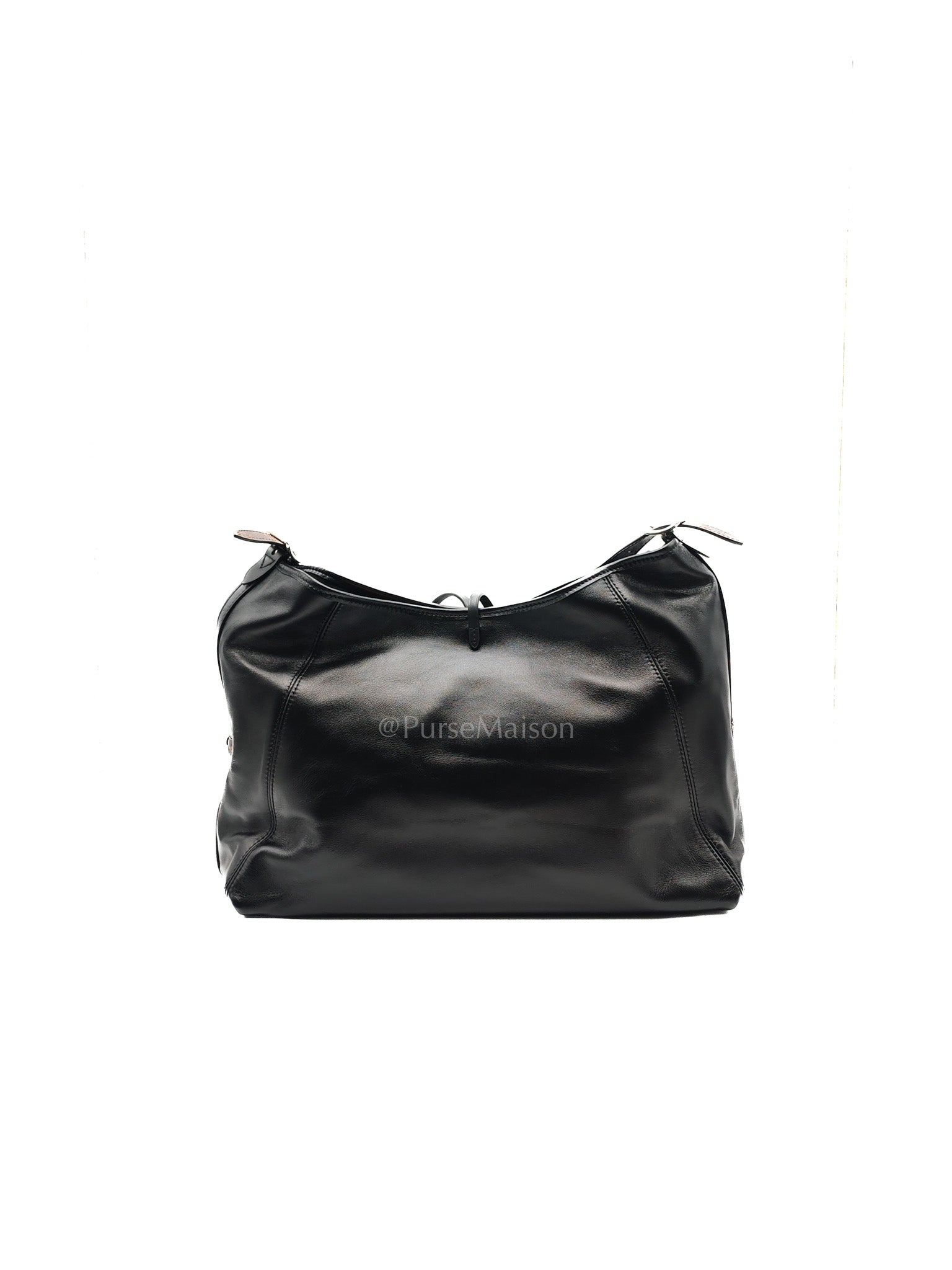 Carry All Vibe MM in Black Lambskin Leather & Silver Hardware Microchip