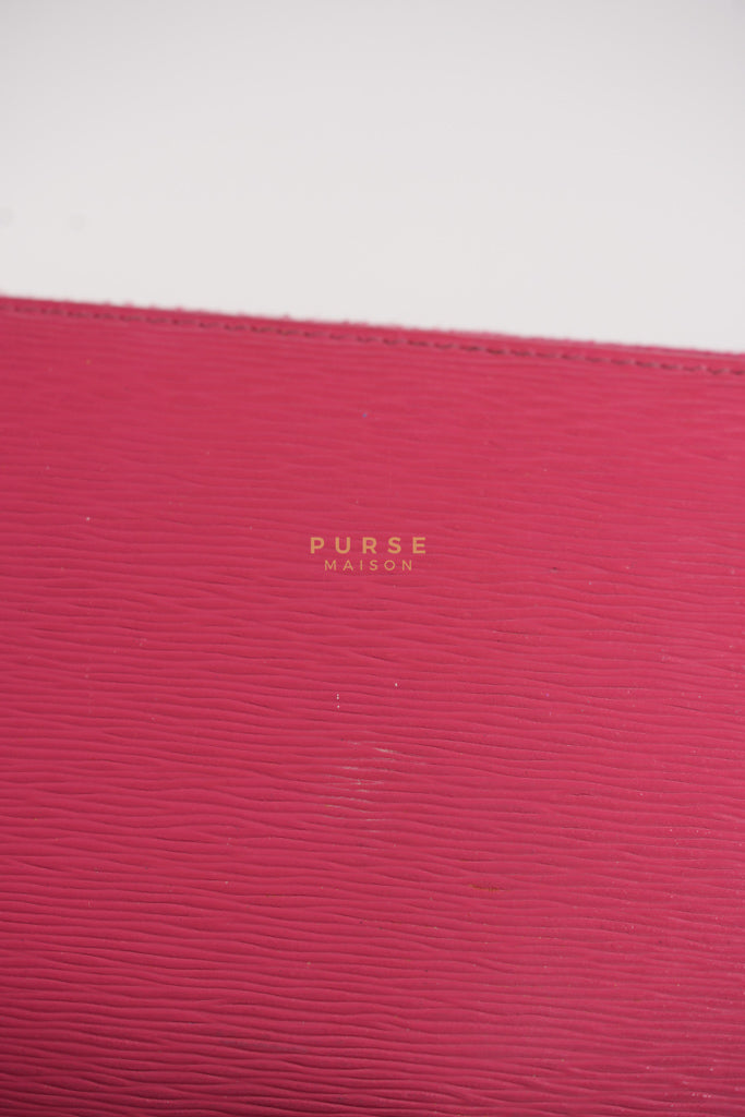 Continental Logo Long Zip Wallet in Pink Saffiano Leather & Gold Hardware | Purse Maison Luxury Bags Shop