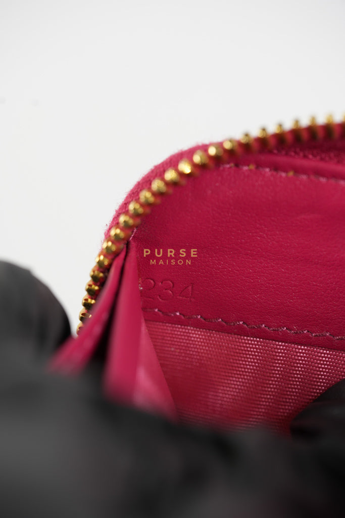 Continental Logo Long Zip Wallet in Pink Saffiano Leather & Gold Hardware | Purse Maison Luxury Bags Shop