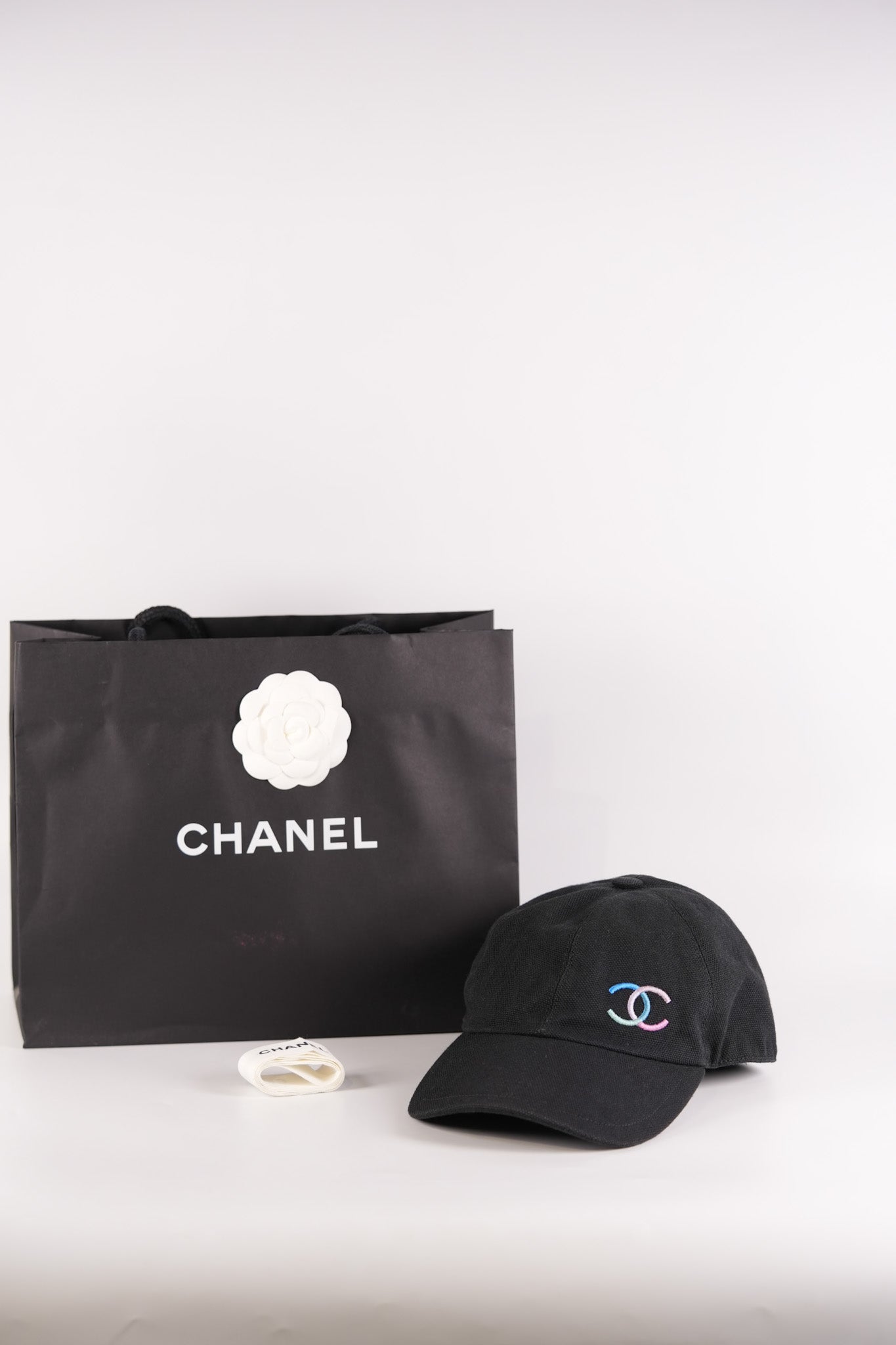 Cotton Baseball Cap in Black & CC Embosed Logo | Purse Maison Luxury Bags Shop