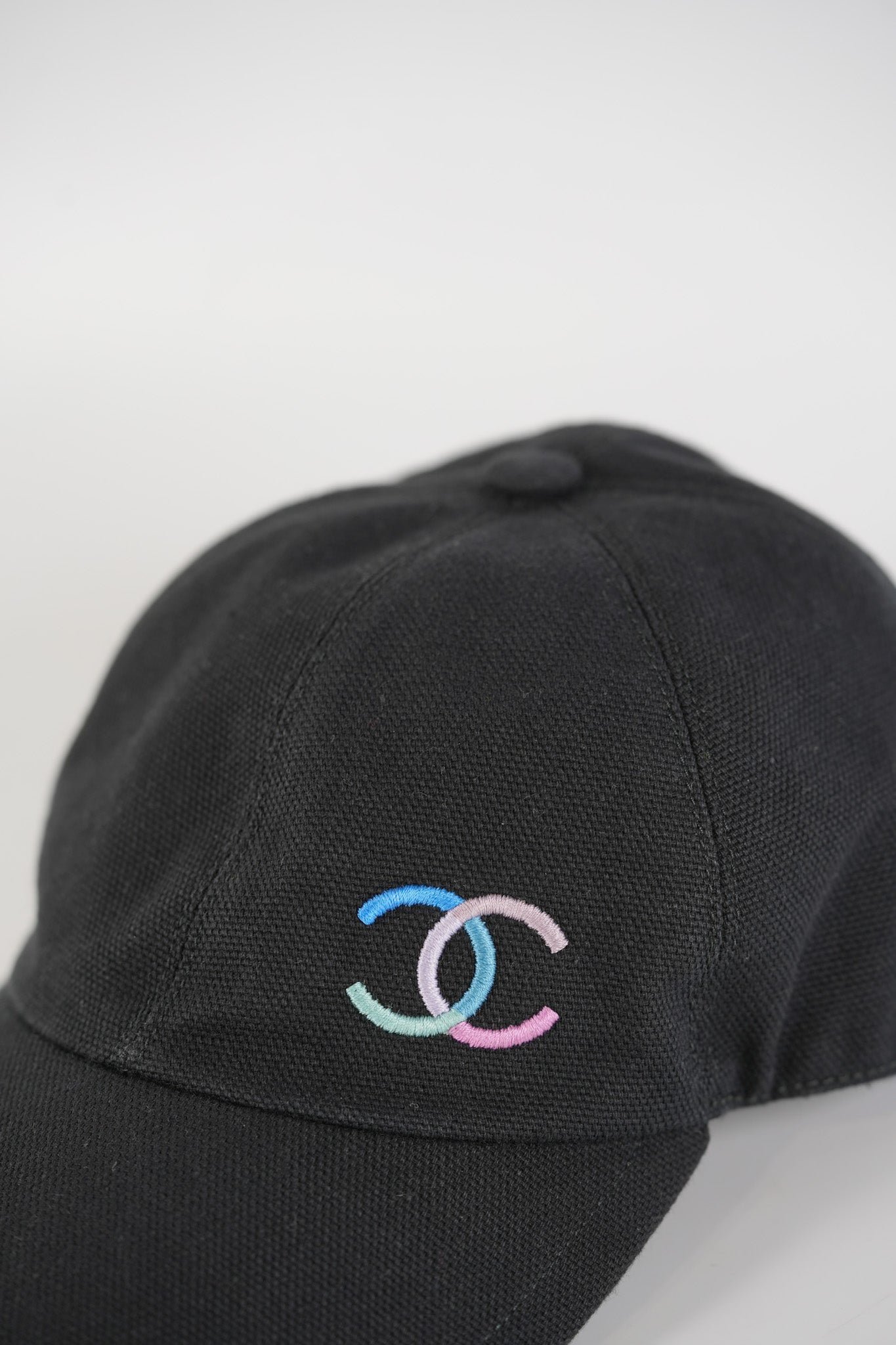 Cotton Baseball Cap in Black & CC Embosed Logo | Purse Maison Luxury Bags Shop