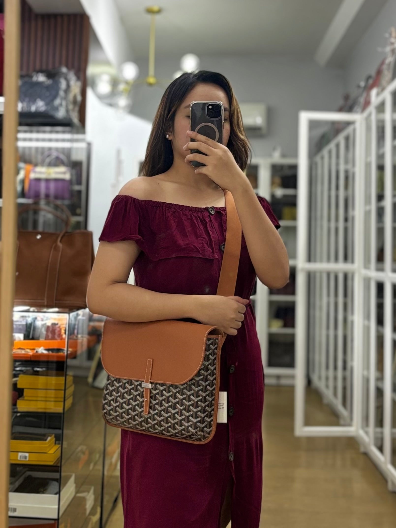 Coursier Messenger Bag in Tan | Purse Maison Luxury Bags Shop