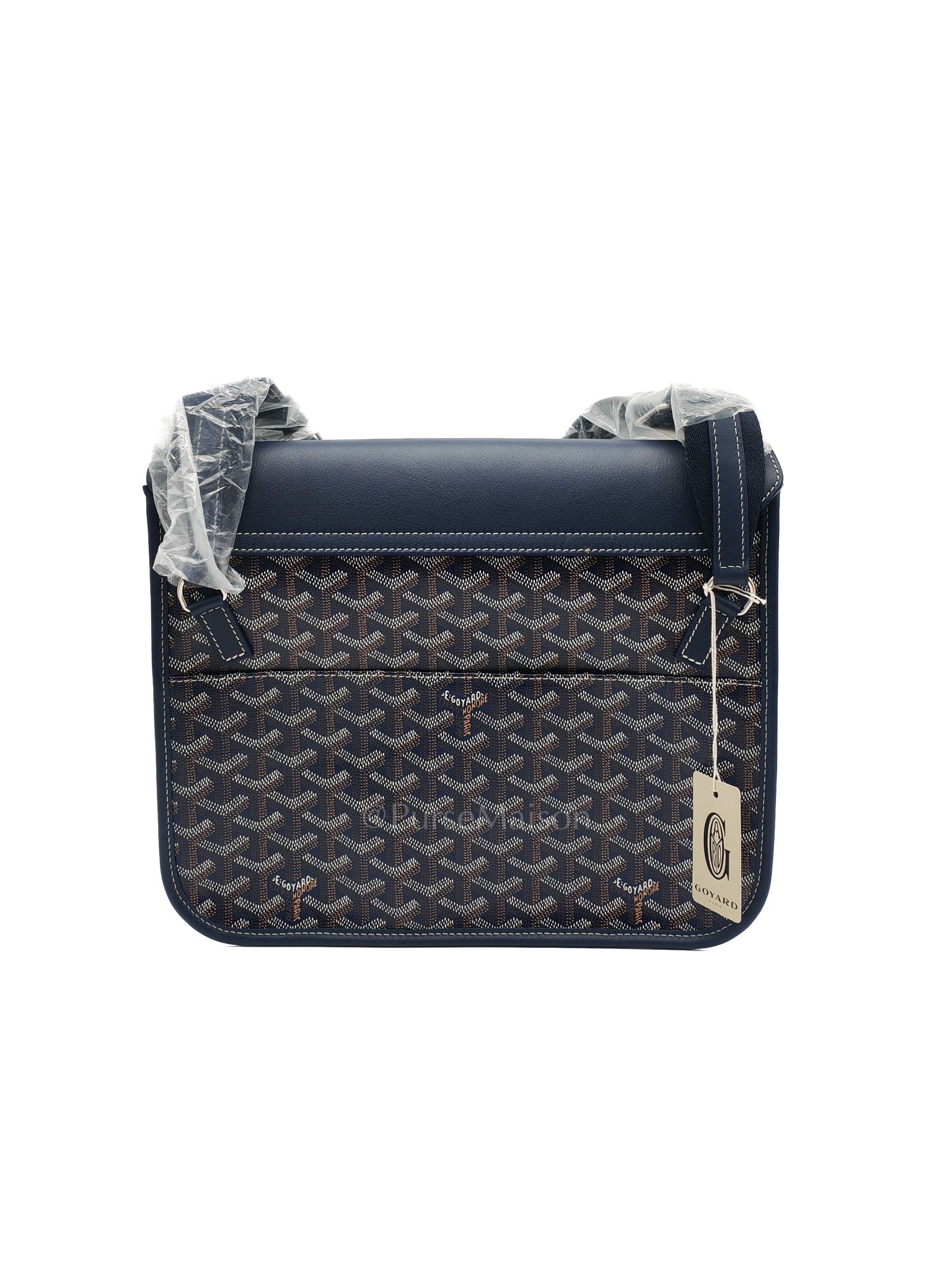 Coursier MM in Bleu Marine Goyardine Canvas Messenger Bag | Purse Maison Luxury Bags Shop