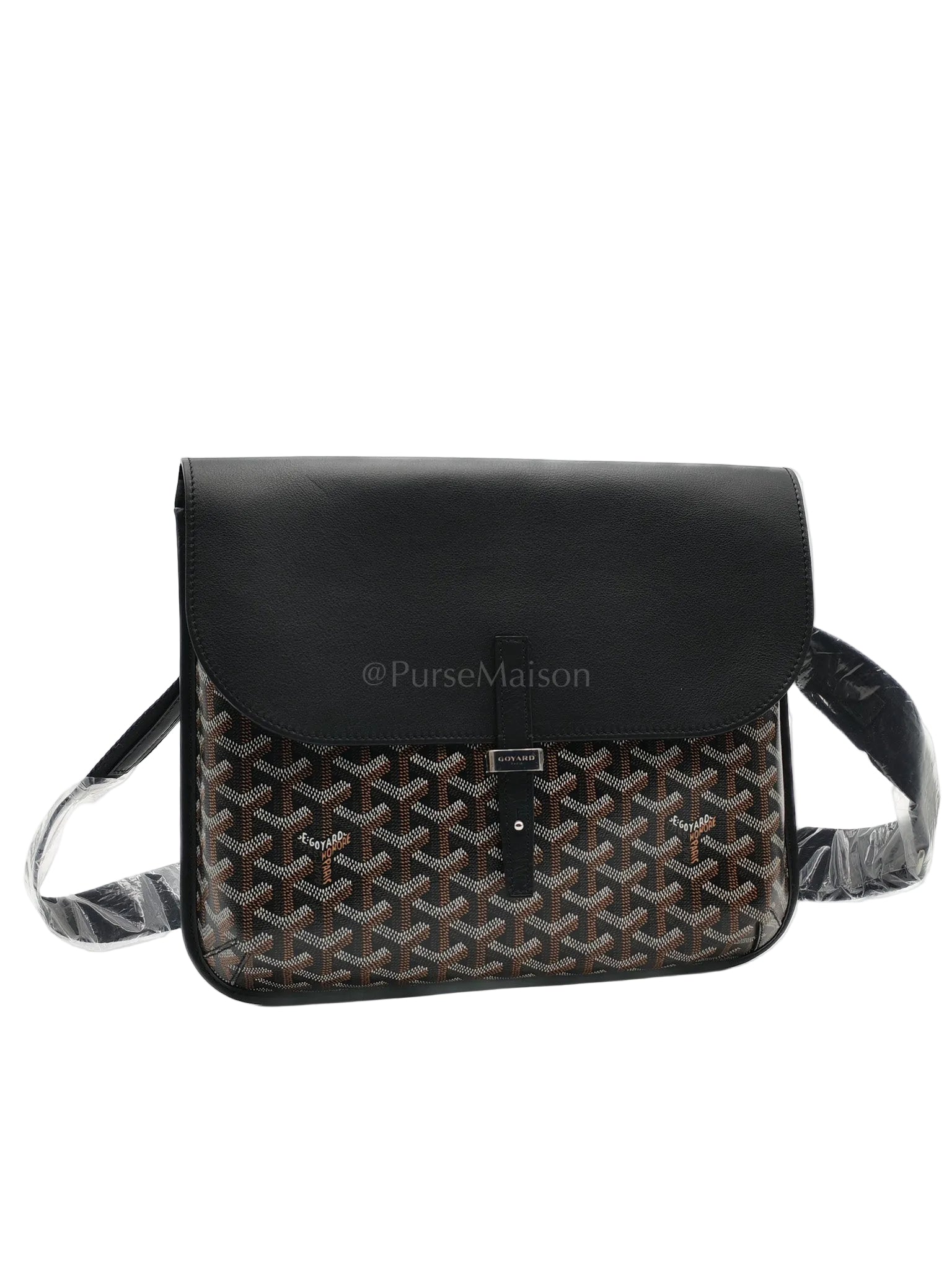 Coursier MM in Noir/Black Goyardine Canvas Messenger Bag | Purse Maison Luxury Bags Shop