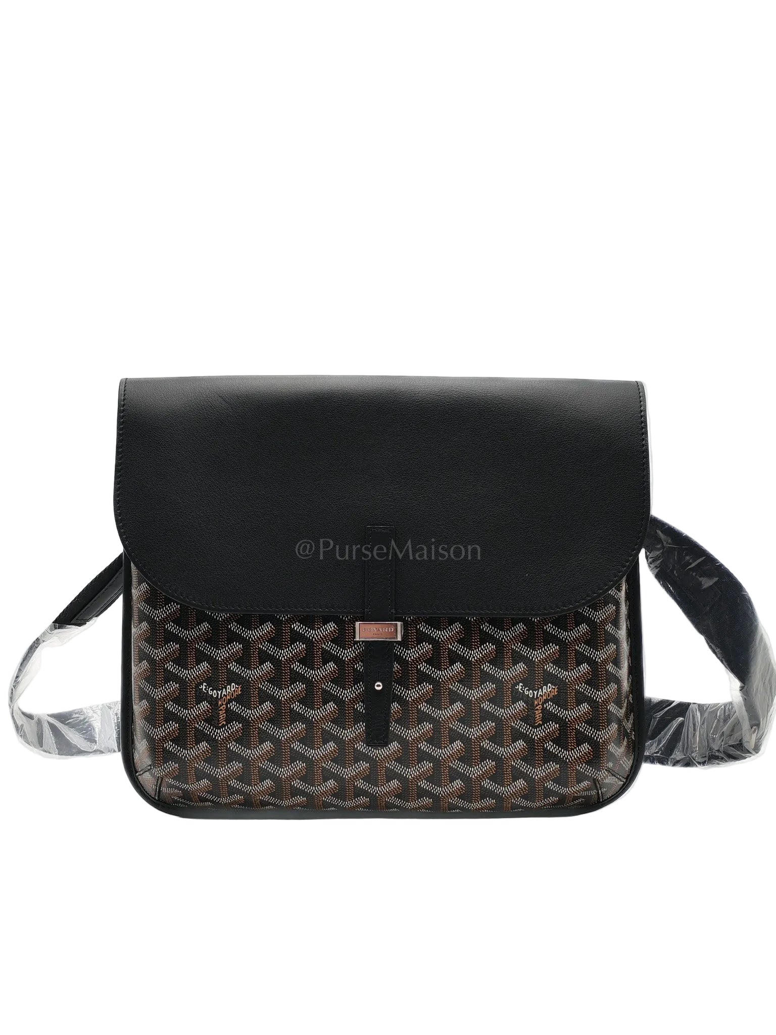 Coursier MM in Noir/Black Goyardine Canvas Messenger Bag | Purse Maison Luxury Bags Shop