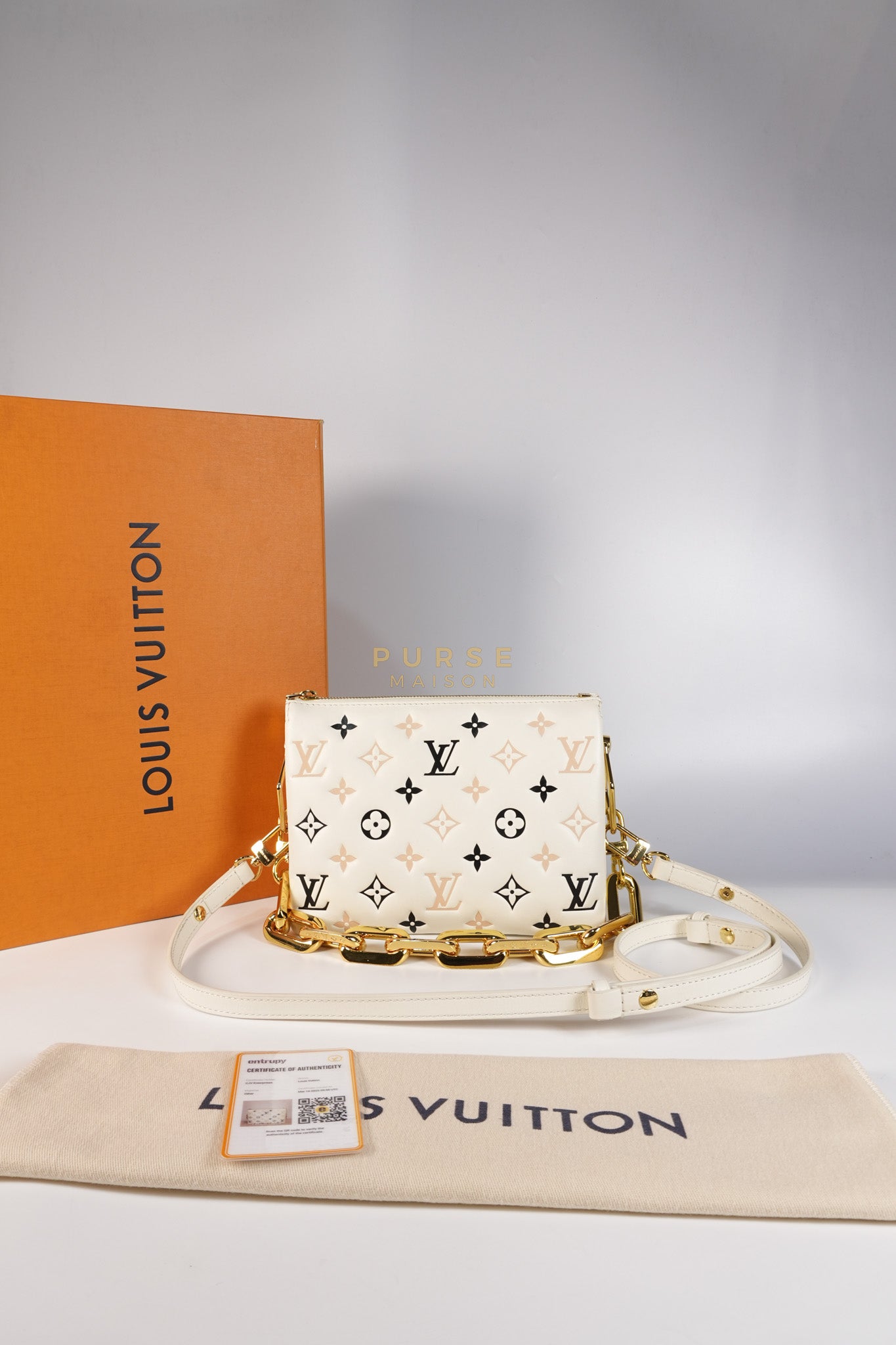 Coussin BB in Tricolor Embossed Monogram Calfskin Leather (Microchip) | Purse Maison Luxury Bags Shop