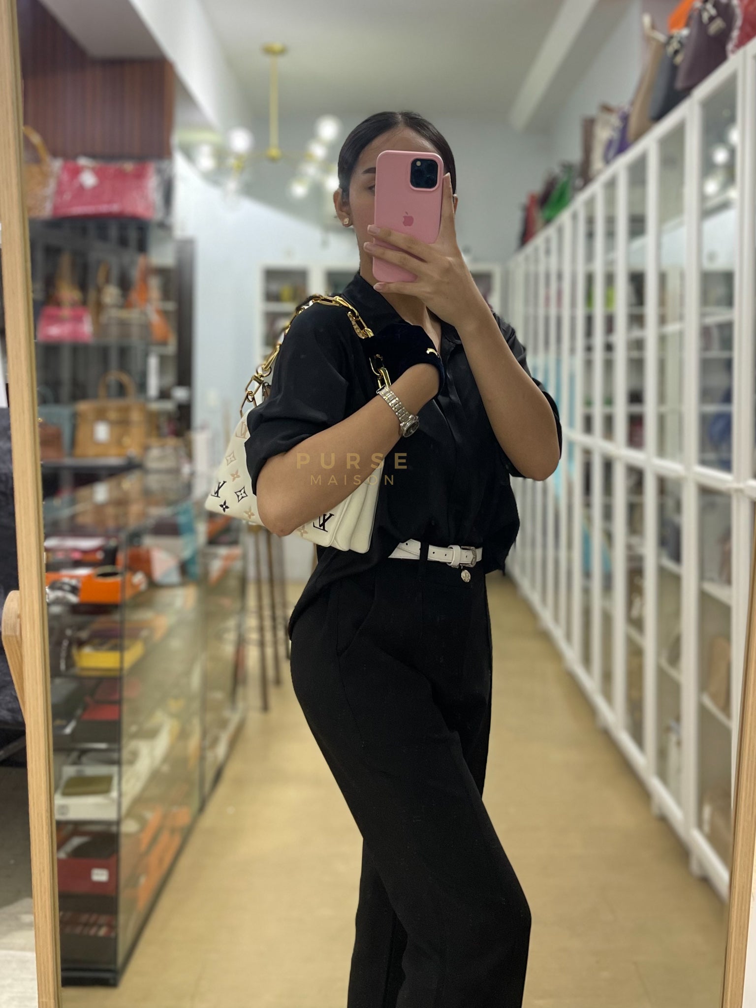 Coussin BB in Tricolor Embossed Monogram Calfskin Leather (Microchip) | Purse Maison Luxury Bags Shop