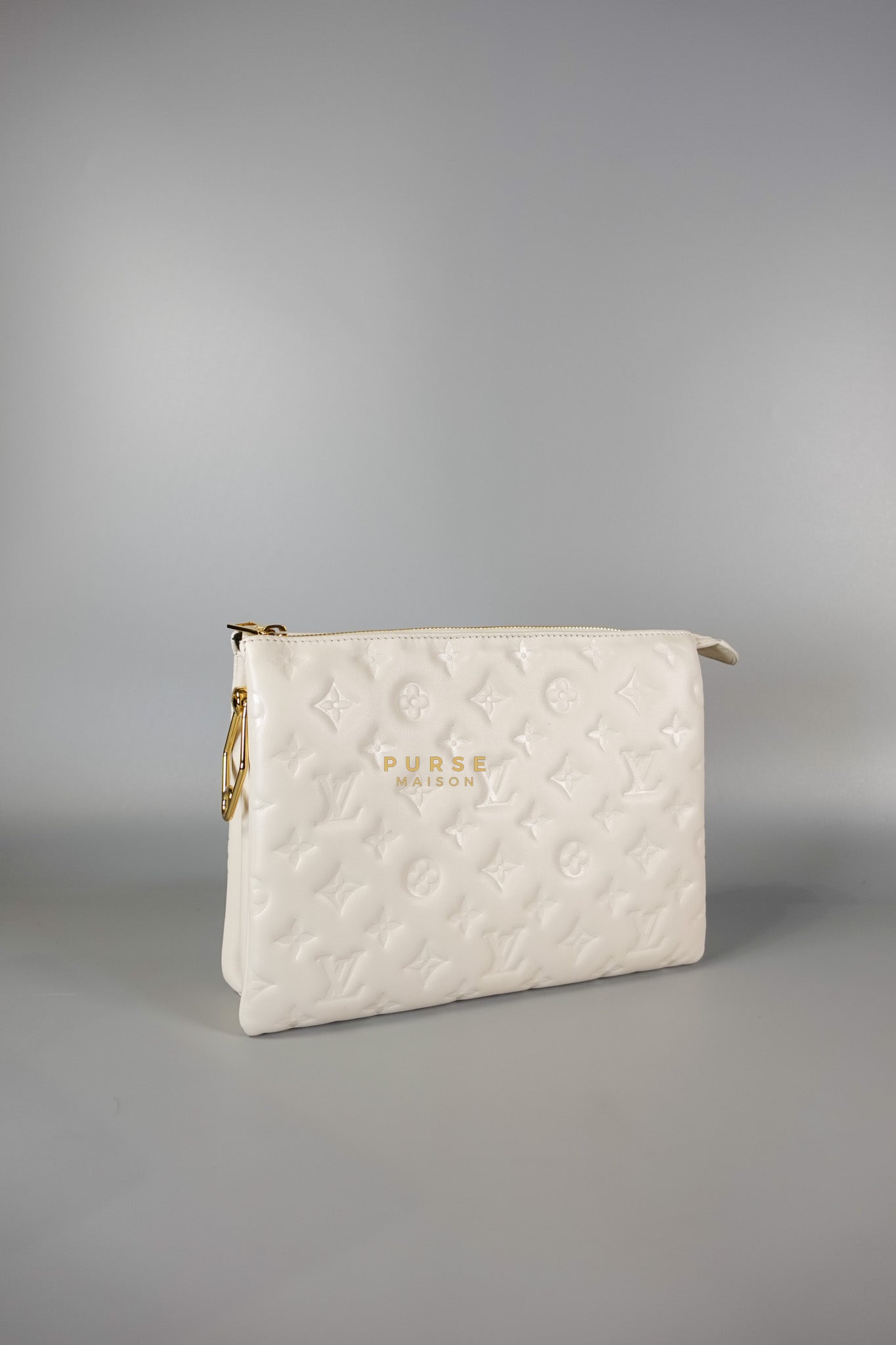 Gold Monogram Lamb Leather Pochette Coussin | Purse Maison Luxury Bags Shop