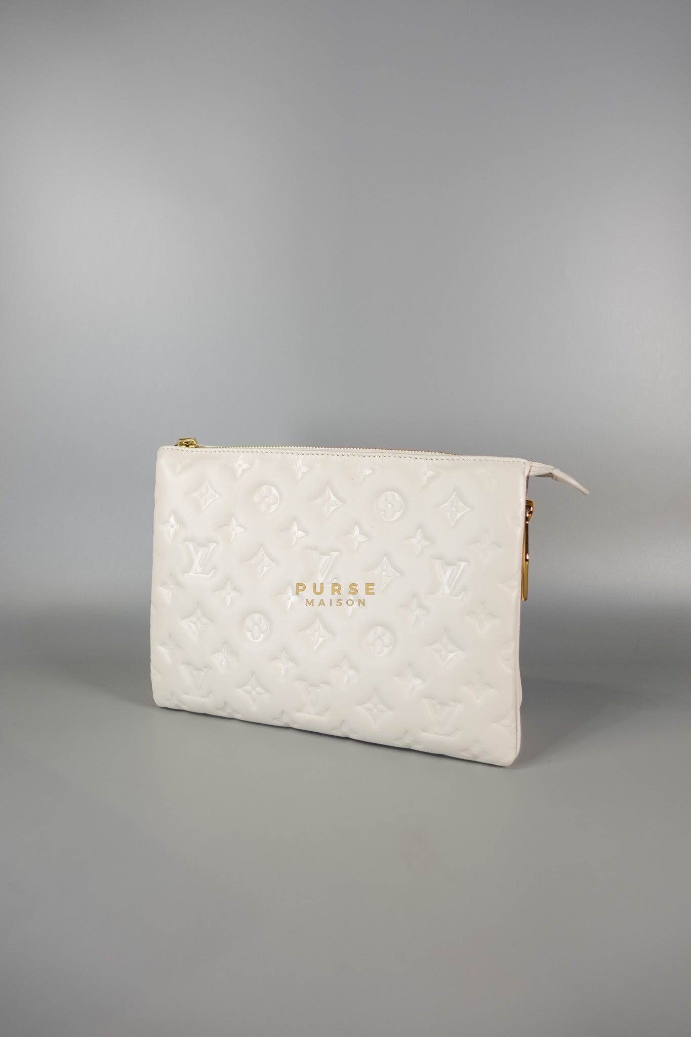 Gold Monogram Lamb Leather Pochette Coussin | Purse Maison Luxury Bags Shop
