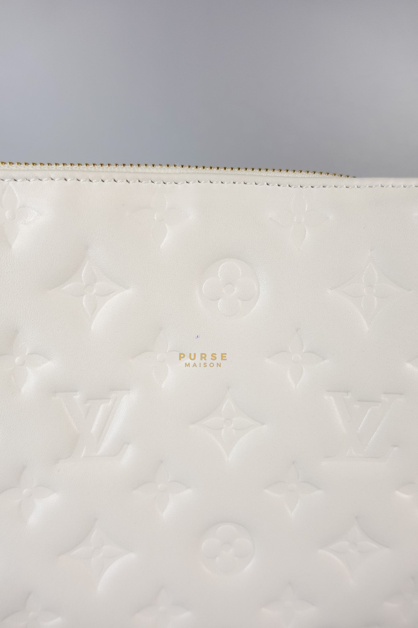 Gold Monogram Lamb Leather Pochette Coussin | Purse Maison Luxury Bags Shop