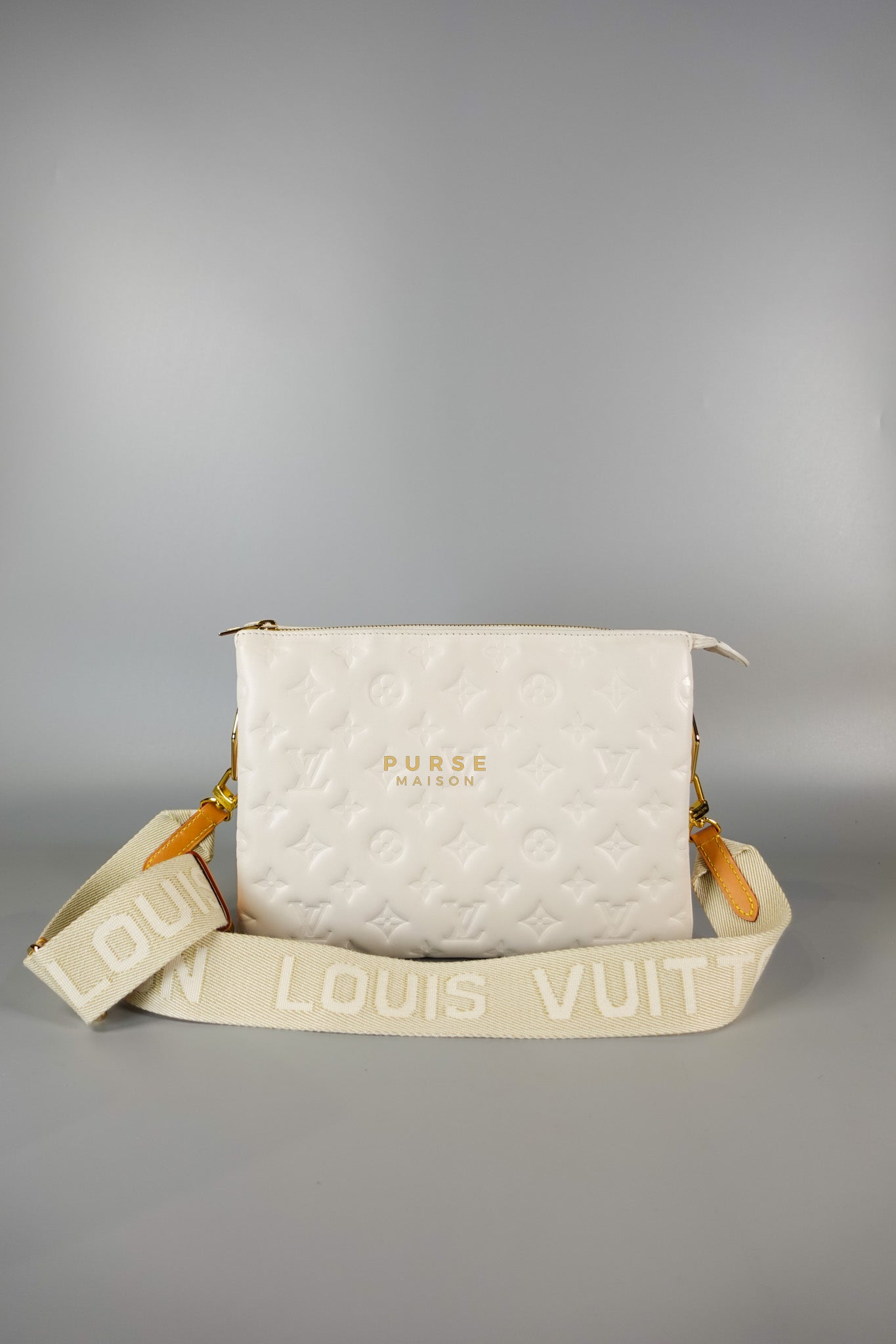 Gold Monogram Lamb Leather Pochette Coussin | Purse Maison Luxury Bags Shop